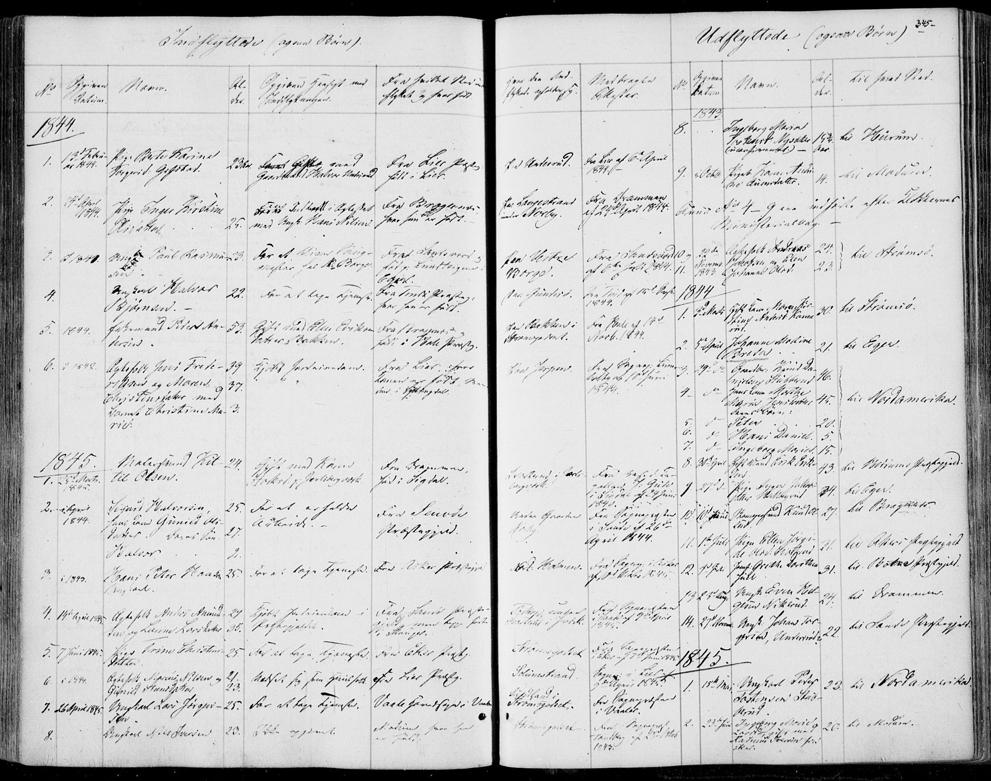 Skoger kirkebøker, AV/SAKO-A-59/F/Fa/L0003: Parish register (official) no. I 3, 1842-1861, p. 345