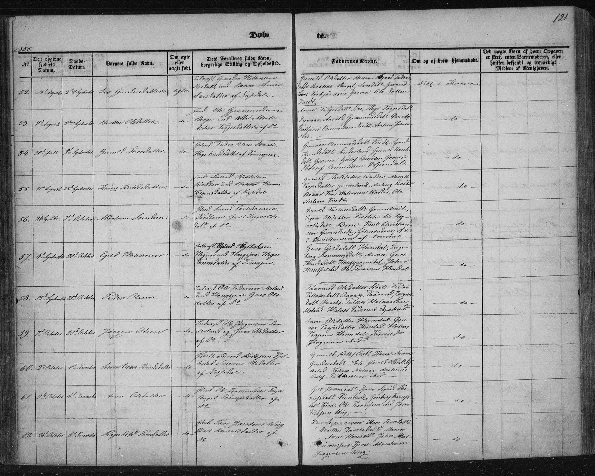 Nissedal kirkebøker, SAKO/A-288/F/Fa/L0003: Parish register (official) no. I 3, 1846-1870, p. 120-121