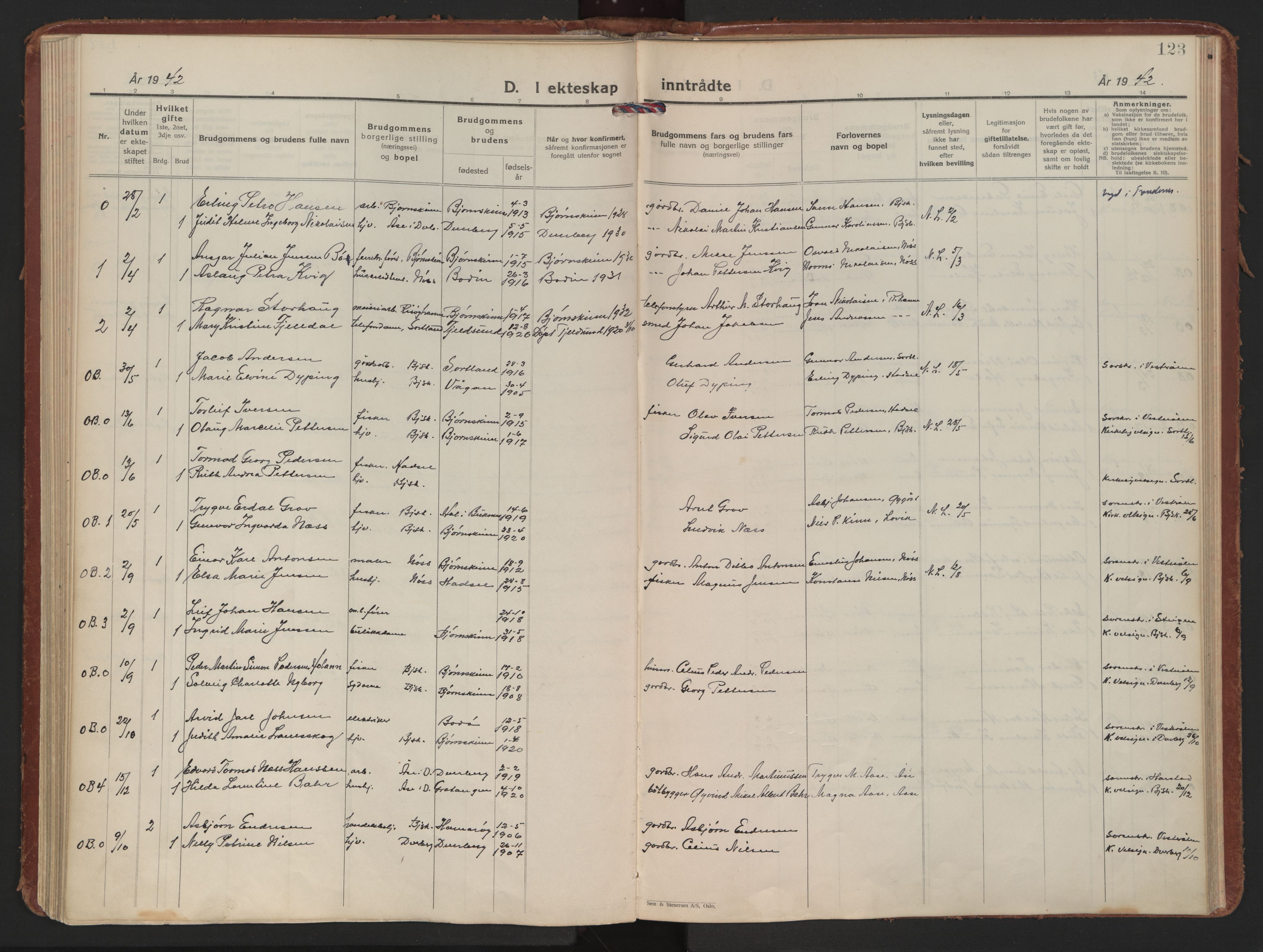 Ministerialprotokoller, klokkerbøker og fødselsregistre - Nordland, AV/SAT-A-1459/898/L1424: Parish register (official) no. 898A04, 1928-1946, p. 123