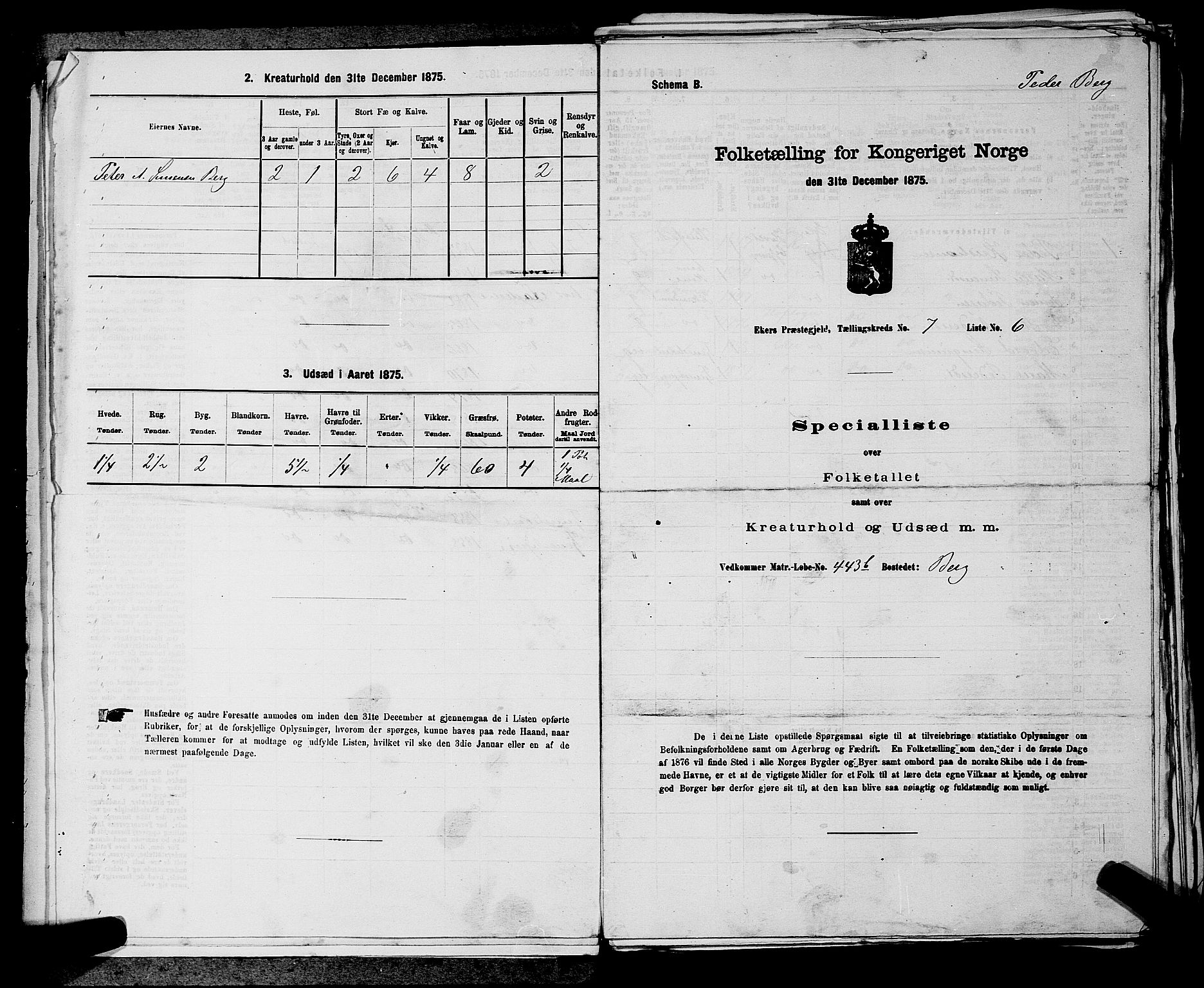 SAKO, 1875 census for 0624P Eiker, 1875, p. 1285