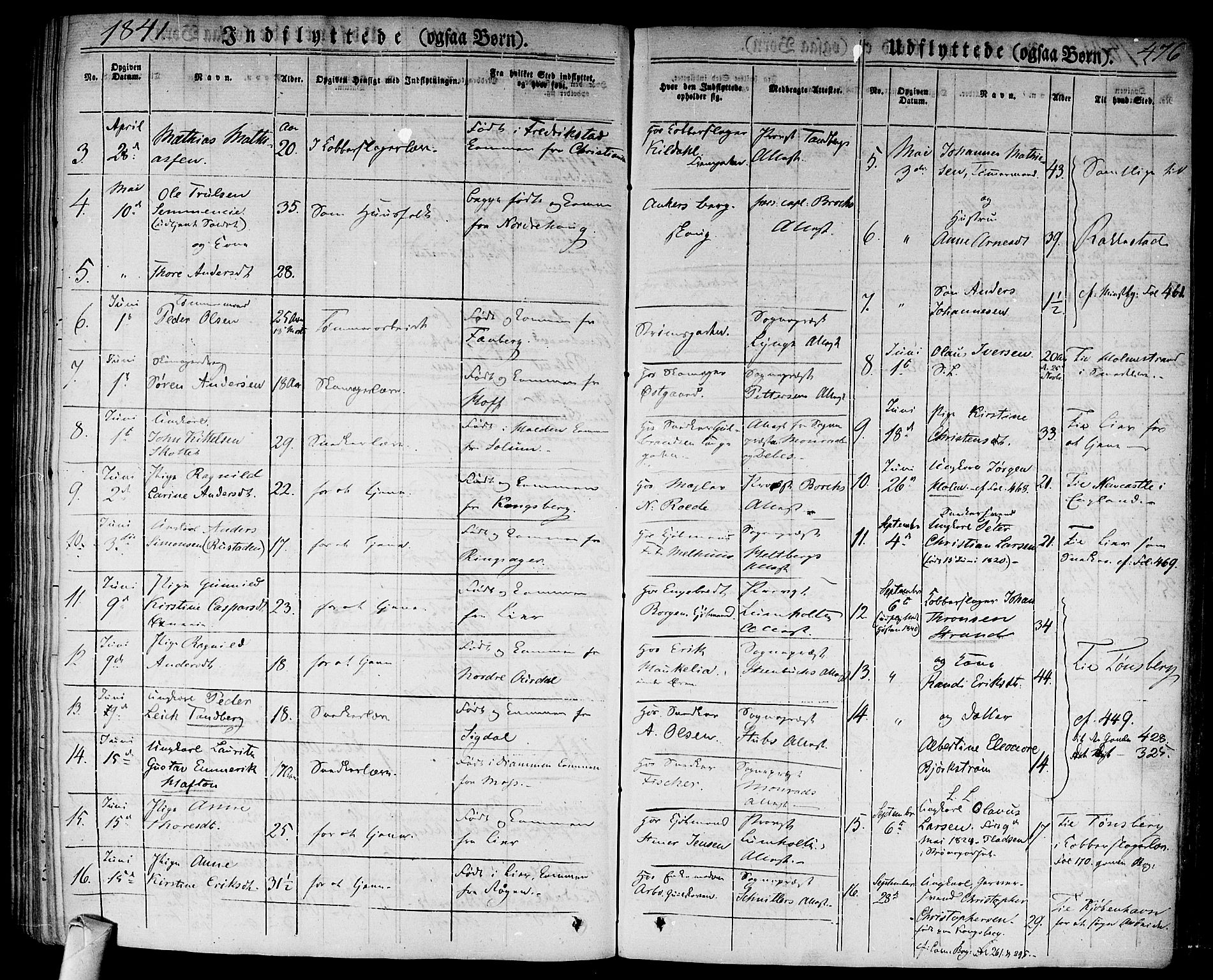 Bragernes kirkebøker, AV/SAKO-A-6/F/Fb/L0001: Parish register (official) no. II 1, 1830-1847, p. 476