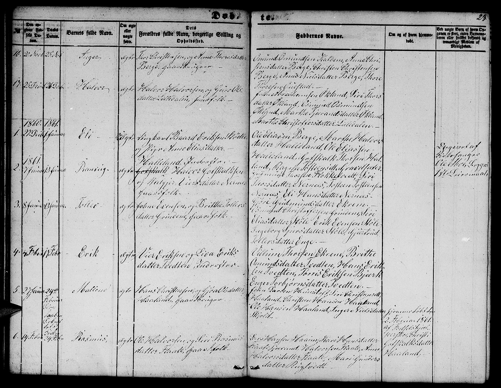 Etne sokneprestembete, SAB/A-75001/H/Hab: Parish register (copy) no. C 2, 1851-1865, p. 23