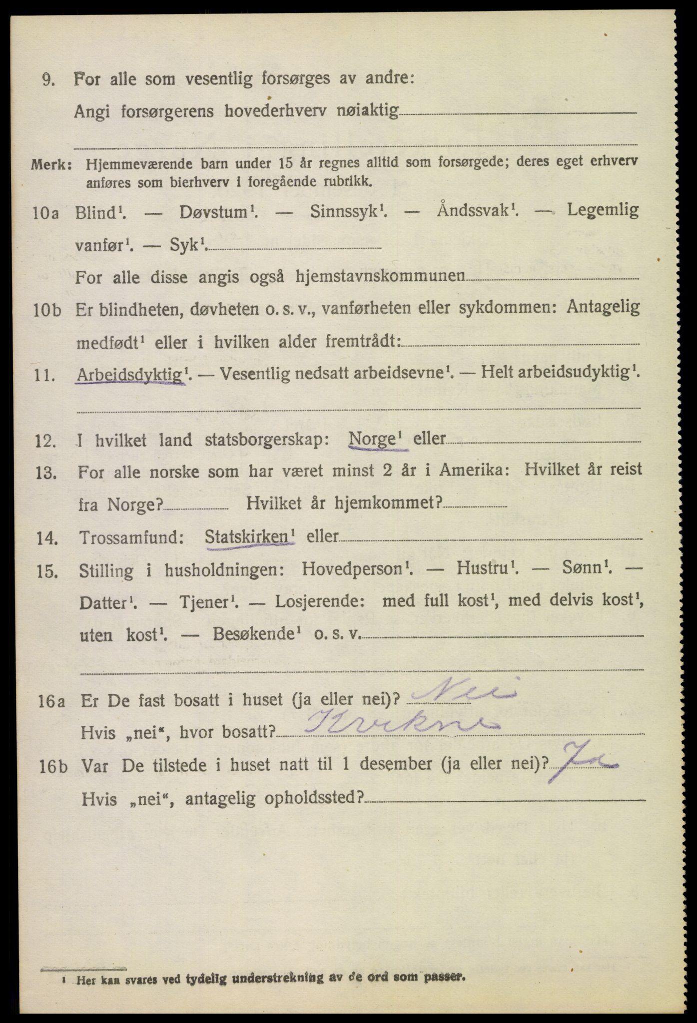 SAH, 1920 census for Ringebu, 1920, p. 7996