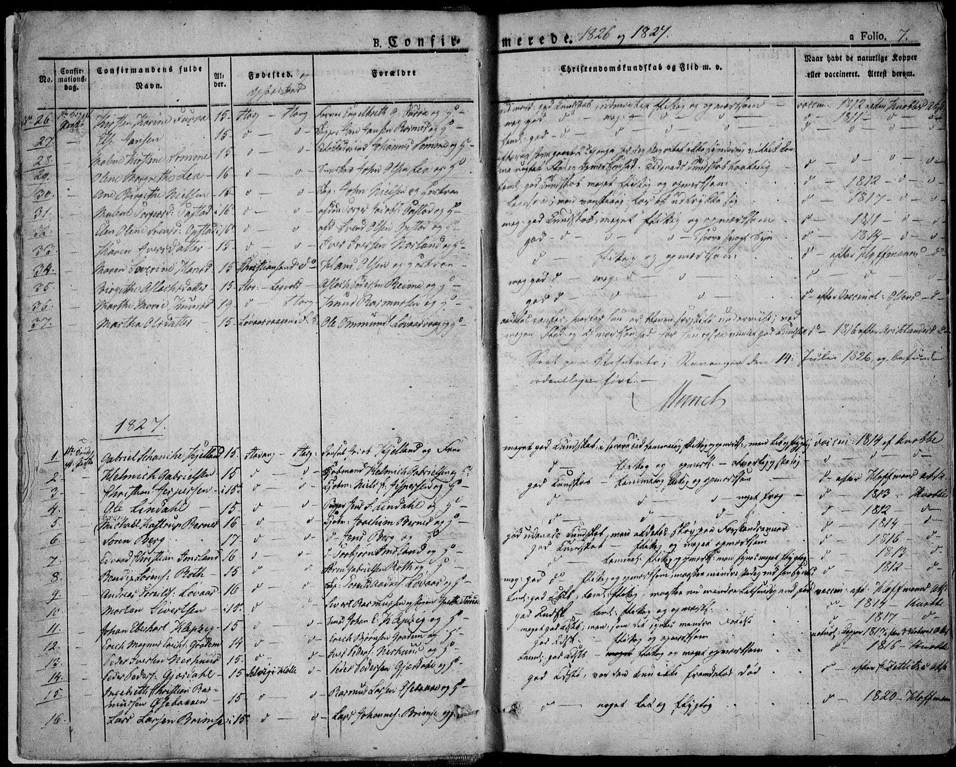 Domkirken sokneprestkontor, AV/SAST-A-101812/001/30/30BA/L0013: Parish register (official) no. A 12, 1823-1861, p. 7