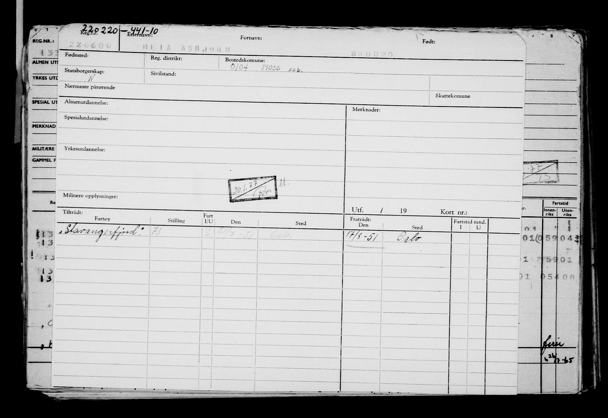 Direktoratet for sjømenn, AV/RA-S-3545/G/Gb/L0177: Hovedkort, 1920, p. 427