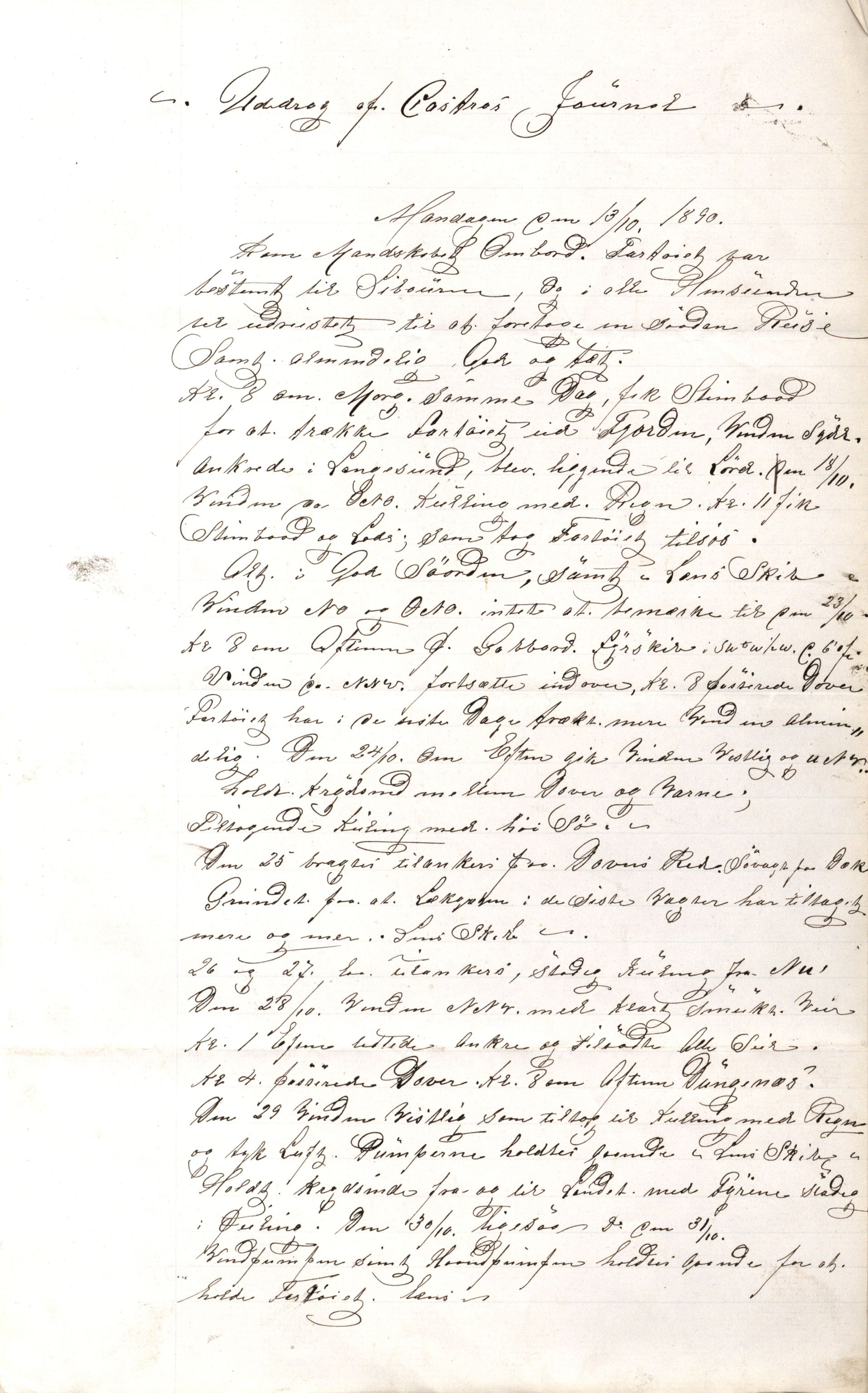 Pa 63 - Østlandske skibsassuranceforening, VEMU/A-1079/G/Ga/L0025/0003: Havaridokumenter / Josephine, Carl, Johanna, Castro, Comorin, Corona, 1890, p. 56