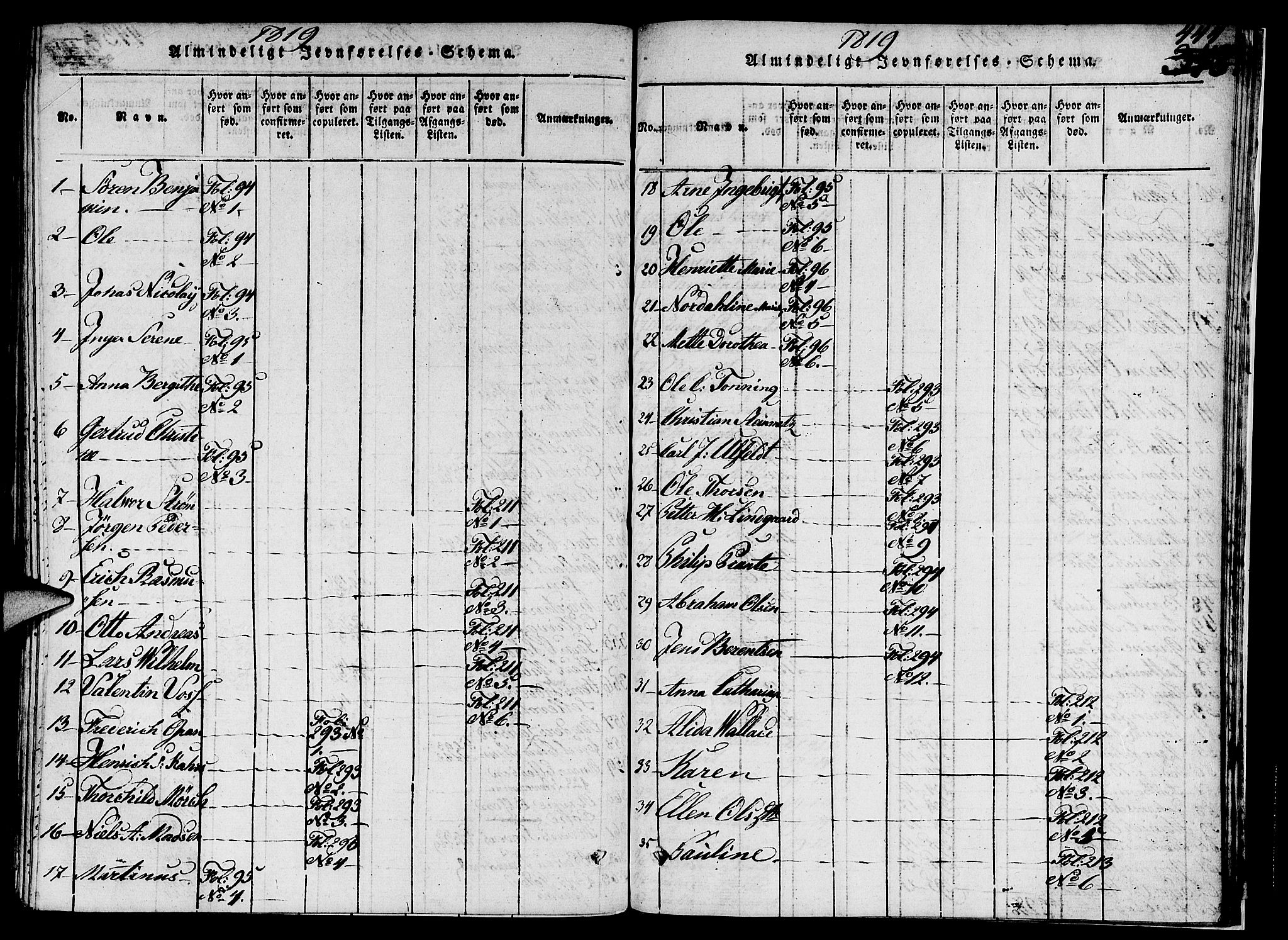 Nykirken Sokneprestembete, SAB/A-77101/H/Hab/L0003: Parish register (copy) no. A 4, 1816-1821, p. 444