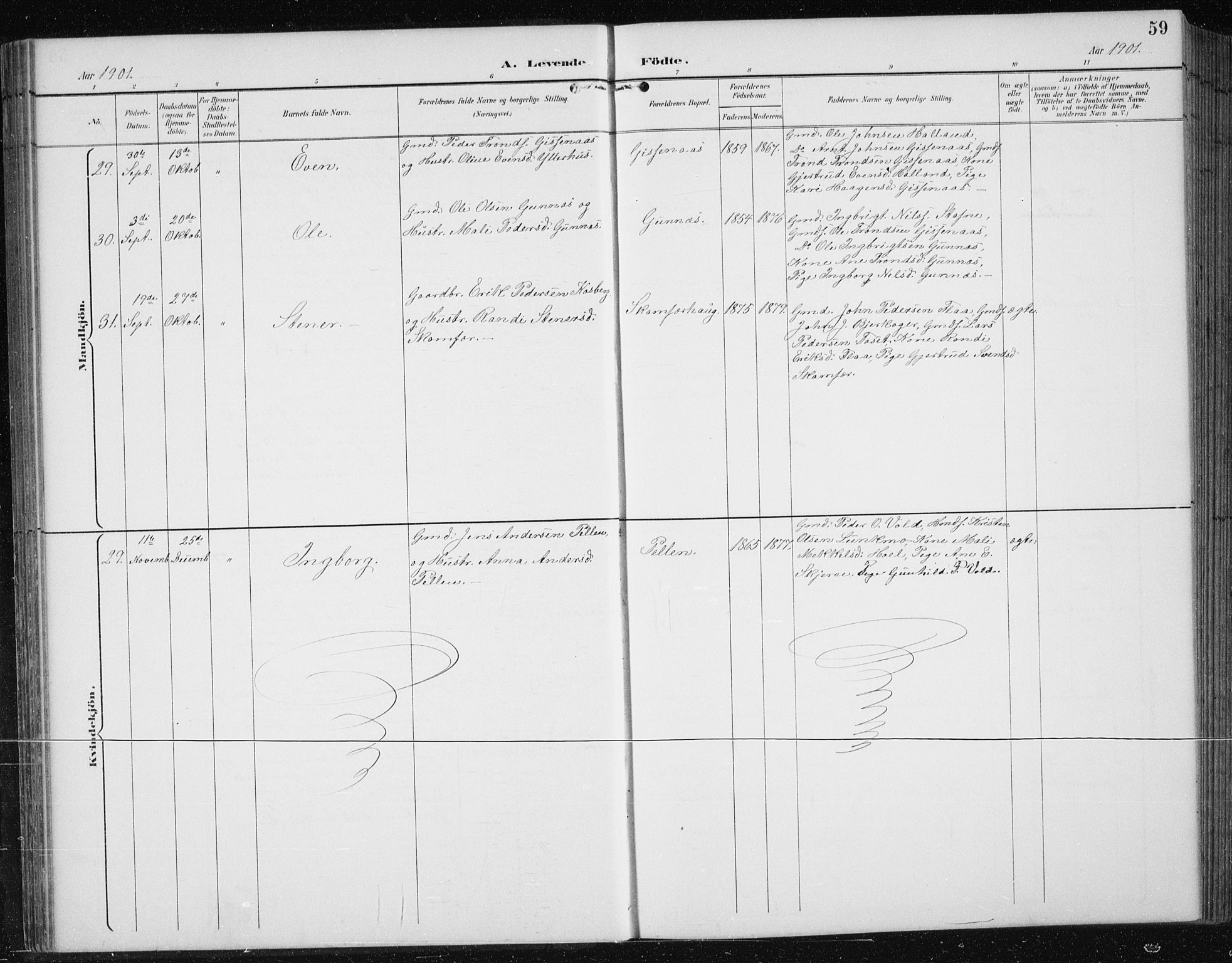 Ministerialprotokoller, klokkerbøker og fødselsregistre - Sør-Trøndelag, AV/SAT-A-1456/674/L0876: Parish register (copy) no. 674C03, 1892-1912, p. 59