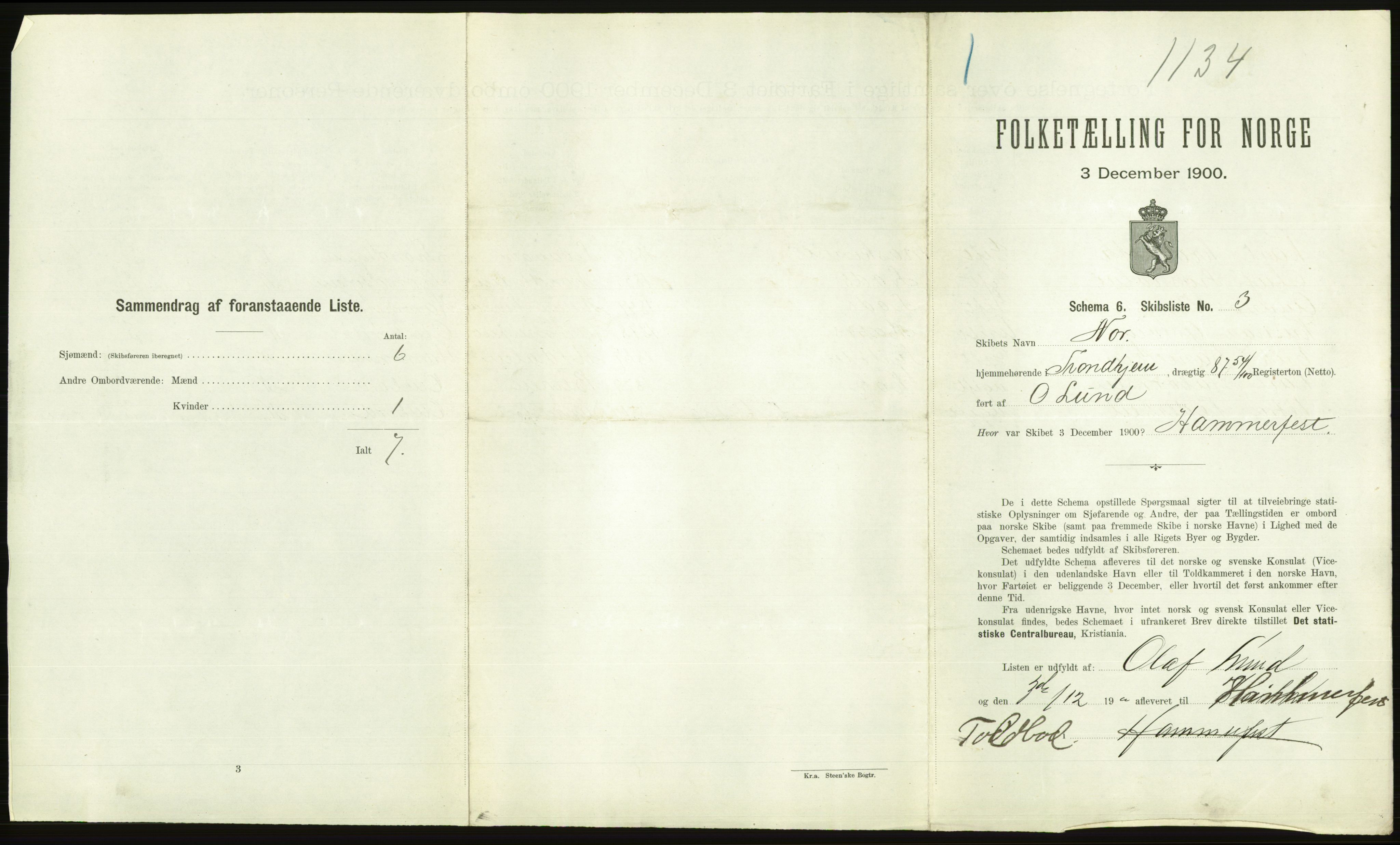 RA, 1900 Census - ship lists from ships in Norwegian harbours, harbours abroad and at sea, 1900, p. 2759