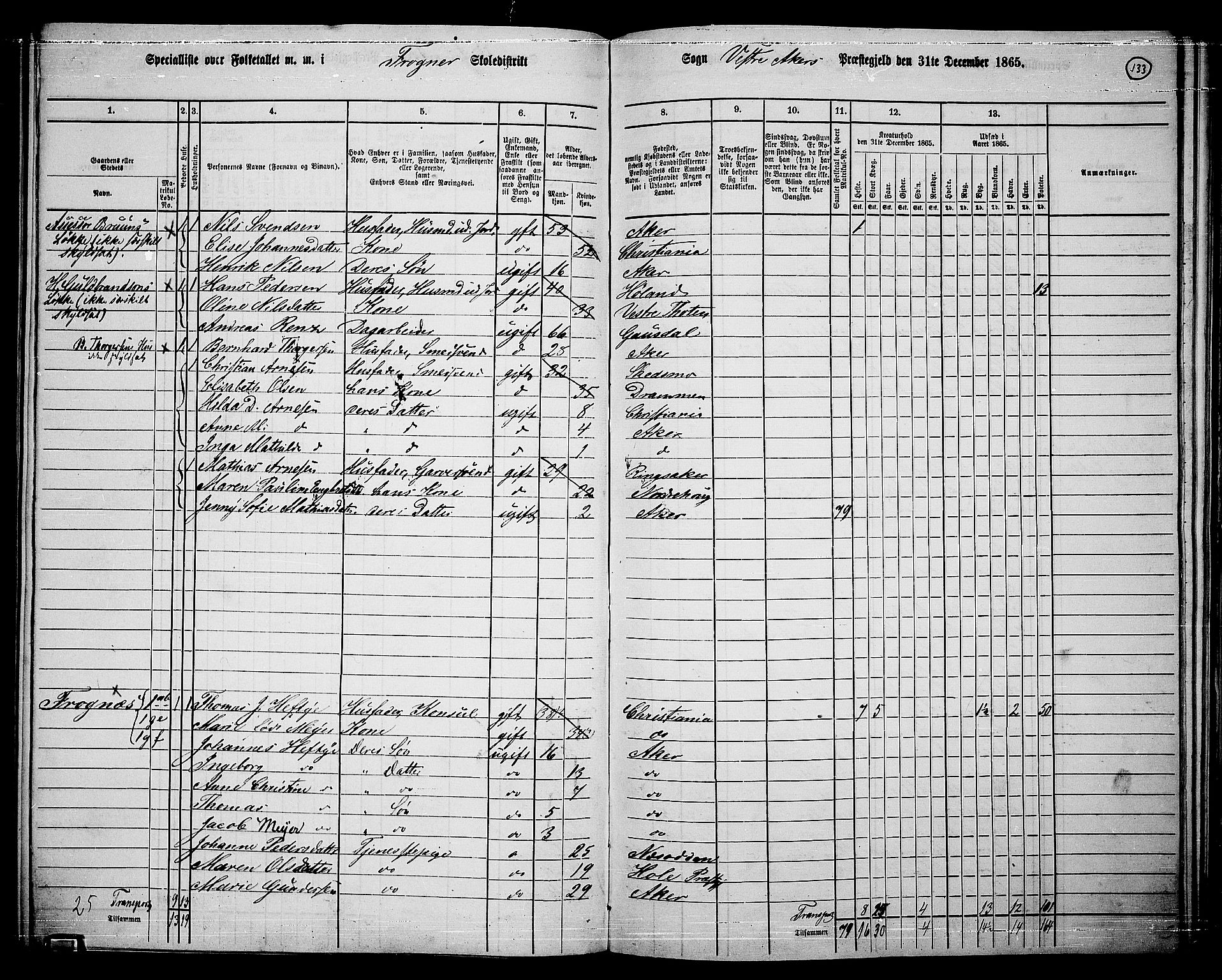 RA, 1865 census for Vestre Aker, 1865, p. 297