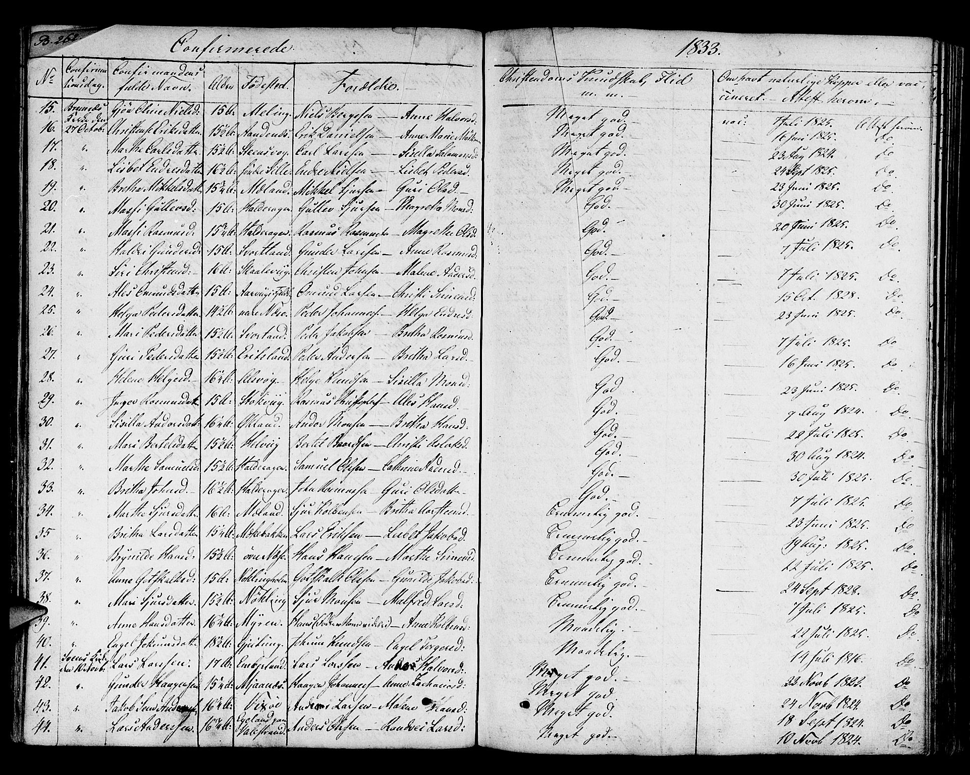 Finnås sokneprestembete, AV/SAB-A-99925/H/Ha/Haa/Haaa/L0005: Parish register (official) no. A 5, 1823-1835, p. 262