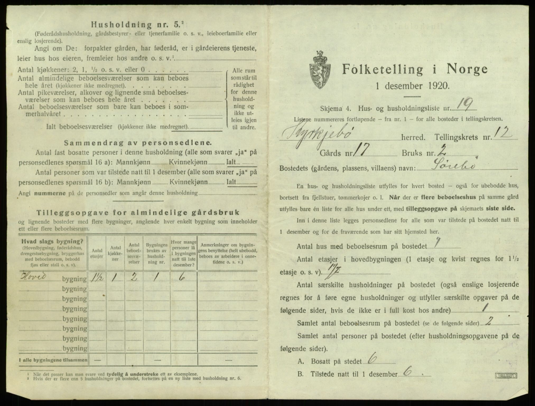 SAB, 1920 census for Kyrkjebø, 1920, p. 151