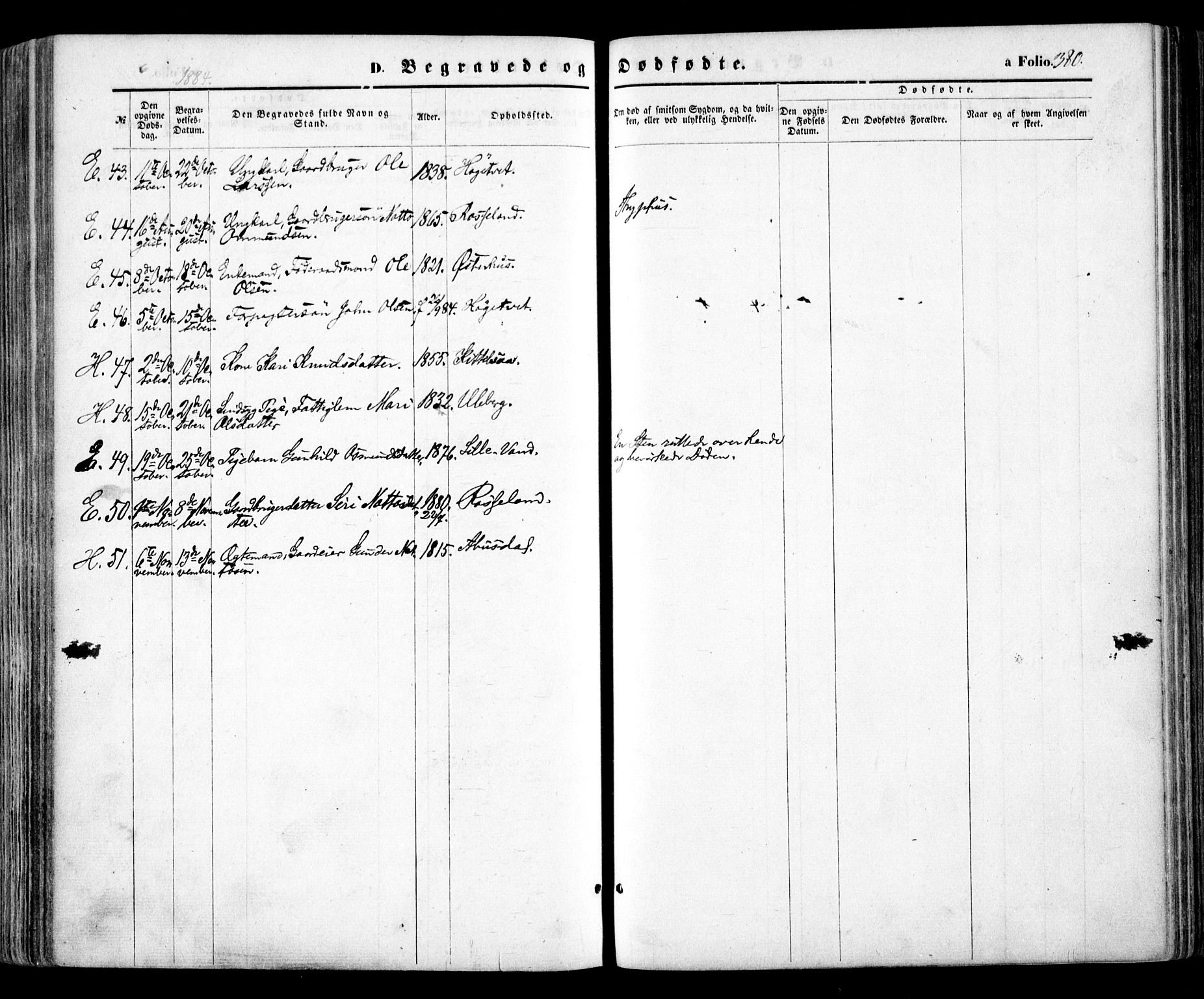 Evje sokneprestkontor, AV/SAK-1111-0008/F/Fa/Faa/L0006: Parish register (official) no. A 6, 1866-1884, p. 380