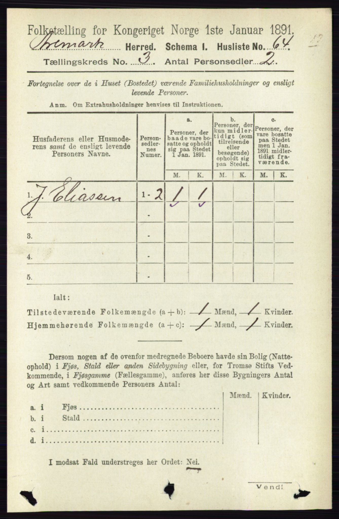 RA, 1891 census for 0118 Aremark, 1891, p. 1403