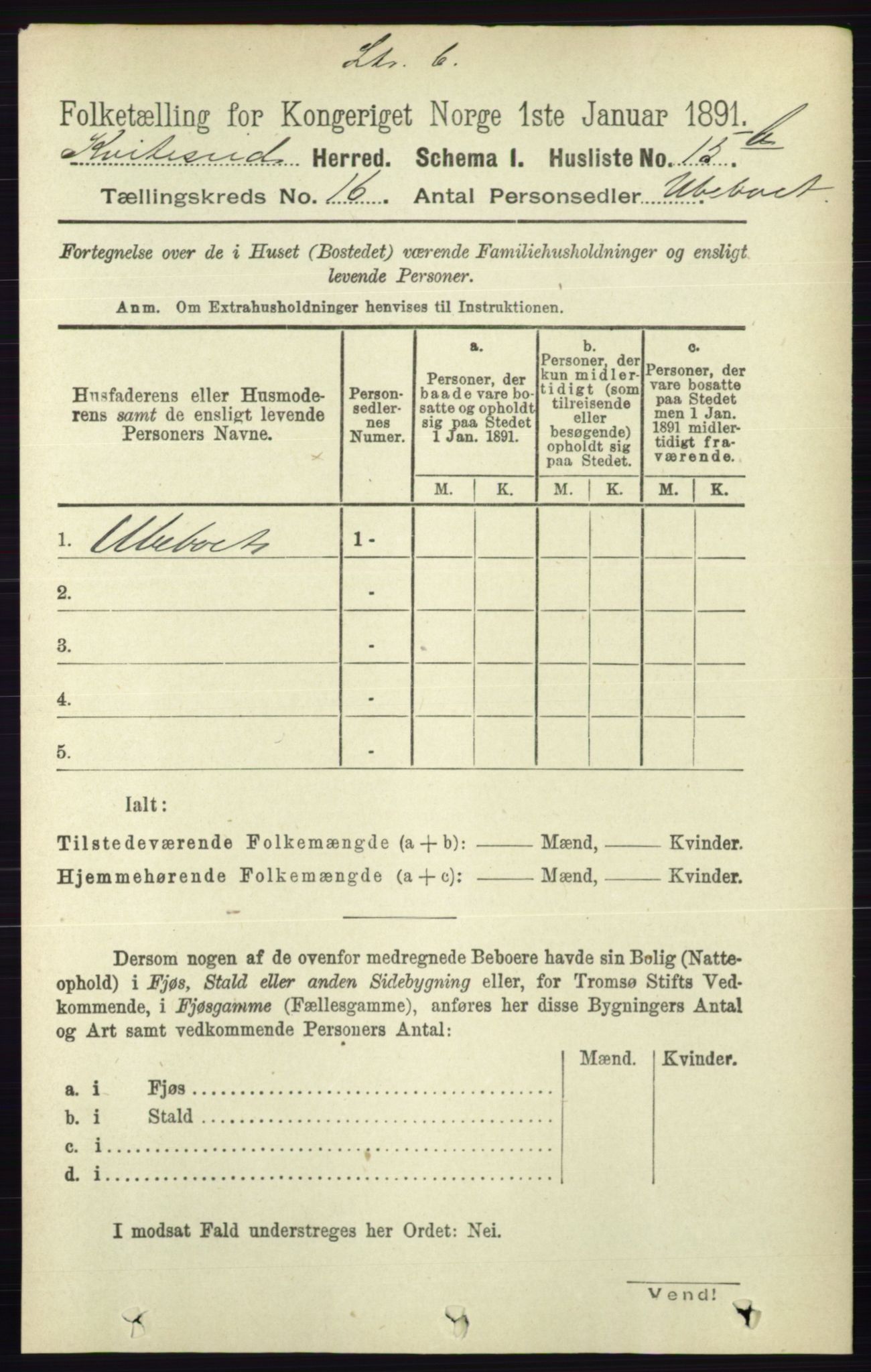 RA, 1891 census for 0829 Kviteseid, 1891, p. 3628