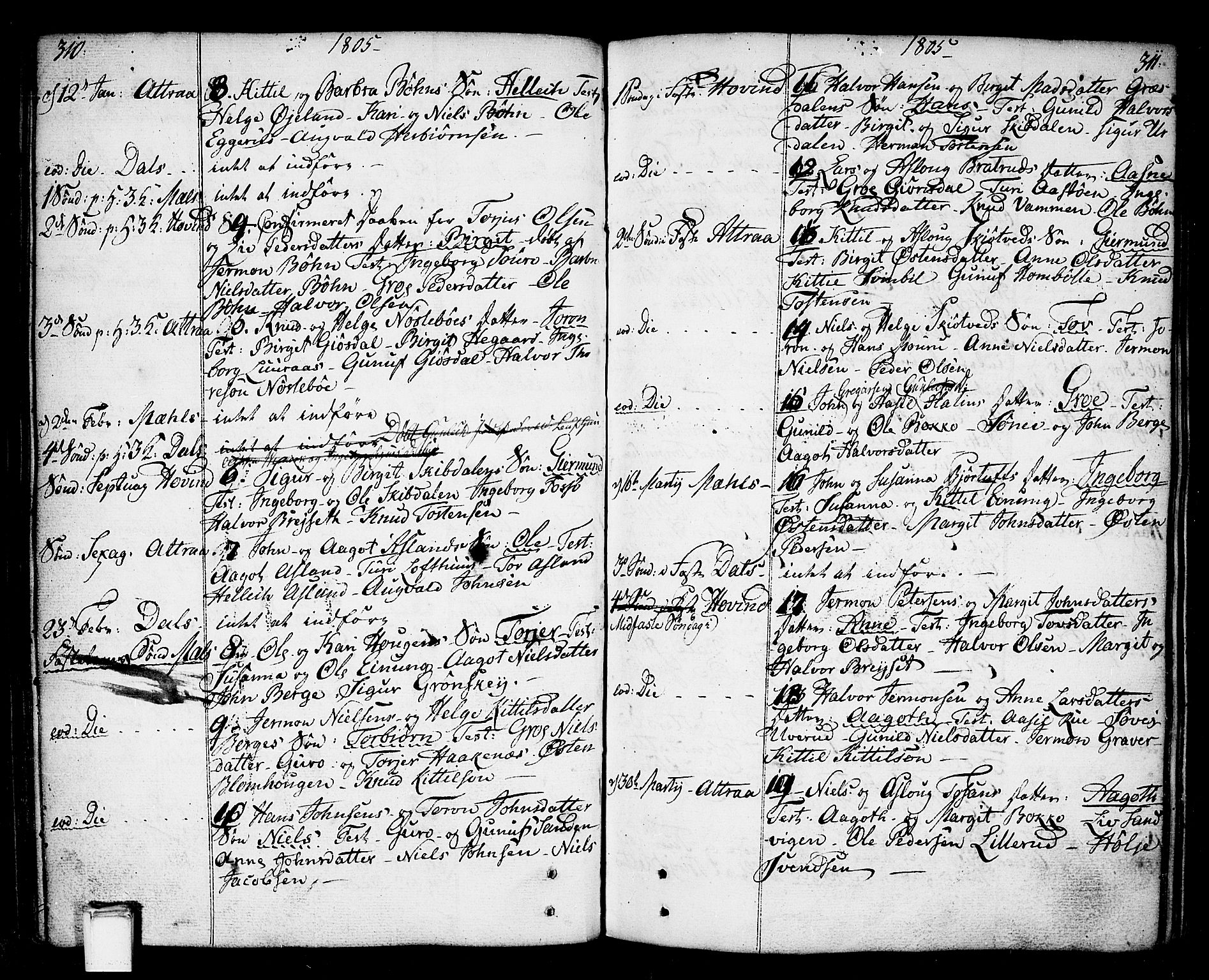 Tinn kirkebøker, SAKO/A-308/F/Fa/L0002: Parish register (official) no. I 2, 1757-1810, p. 310-311