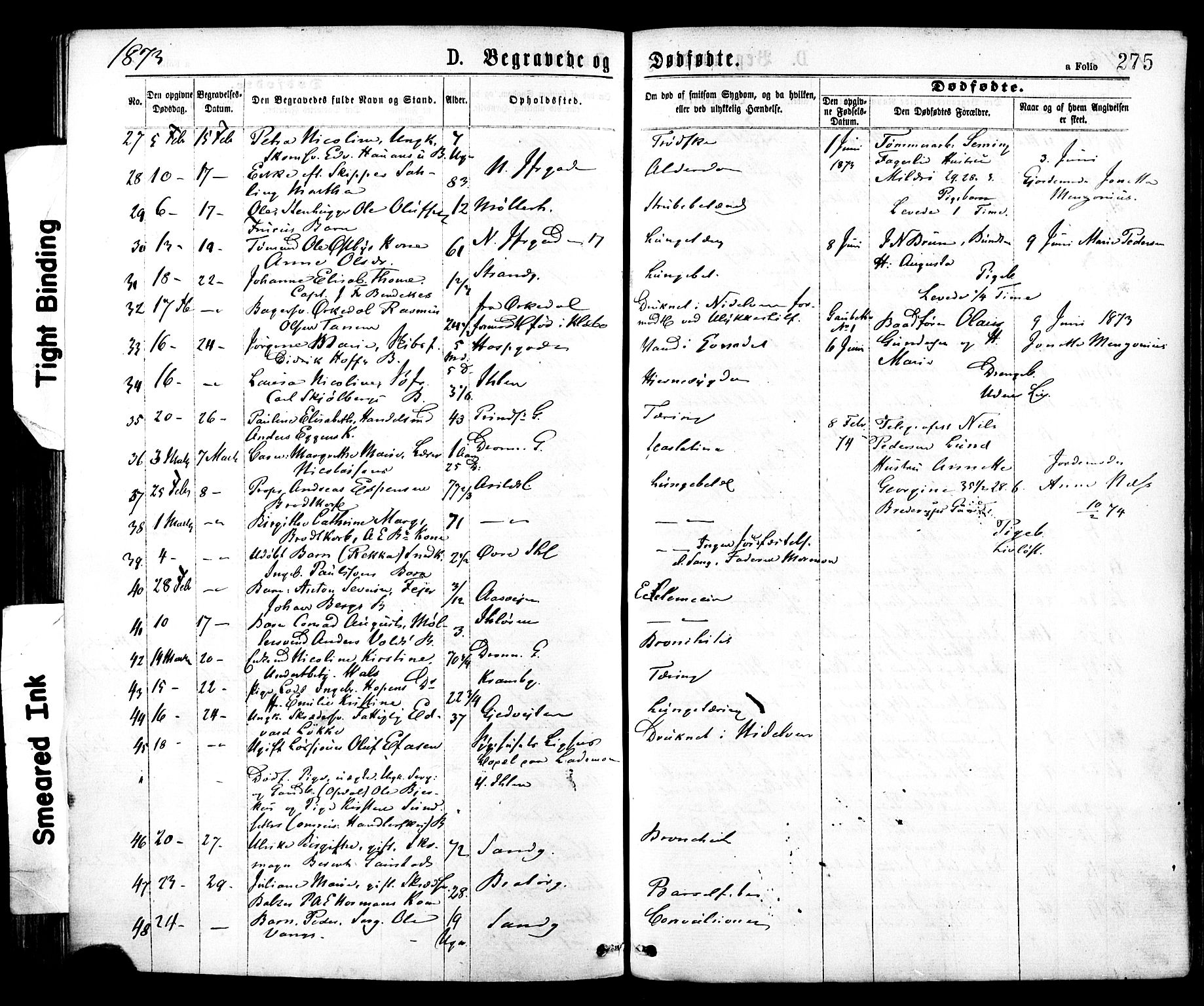 Ministerialprotokoller, klokkerbøker og fødselsregistre - Sør-Trøndelag, AV/SAT-A-1456/602/L0118: Parish register (official) no. 602A16, 1873-1879, p. 275