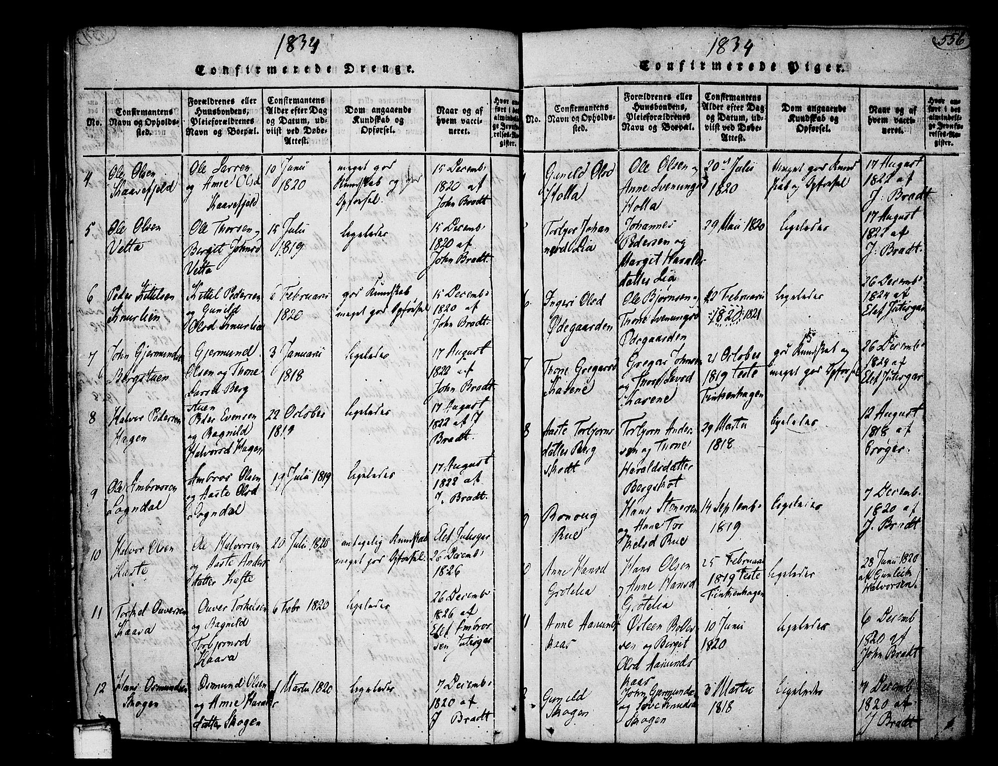 Heddal kirkebøker, AV/SAKO-A-268/F/Fa/L0005: Parish register (official) no. I 5, 1814-1837, p. 555-556