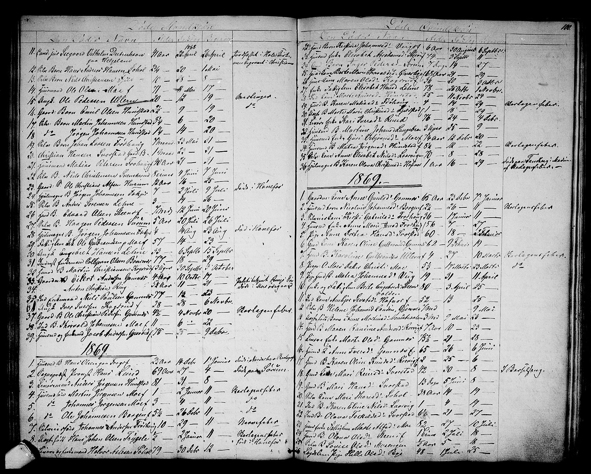 Hole kirkebøker, SAKO/A-228/G/Ga/L0002: Parish register (copy) no. I 2, 1842-1878, p. 100
