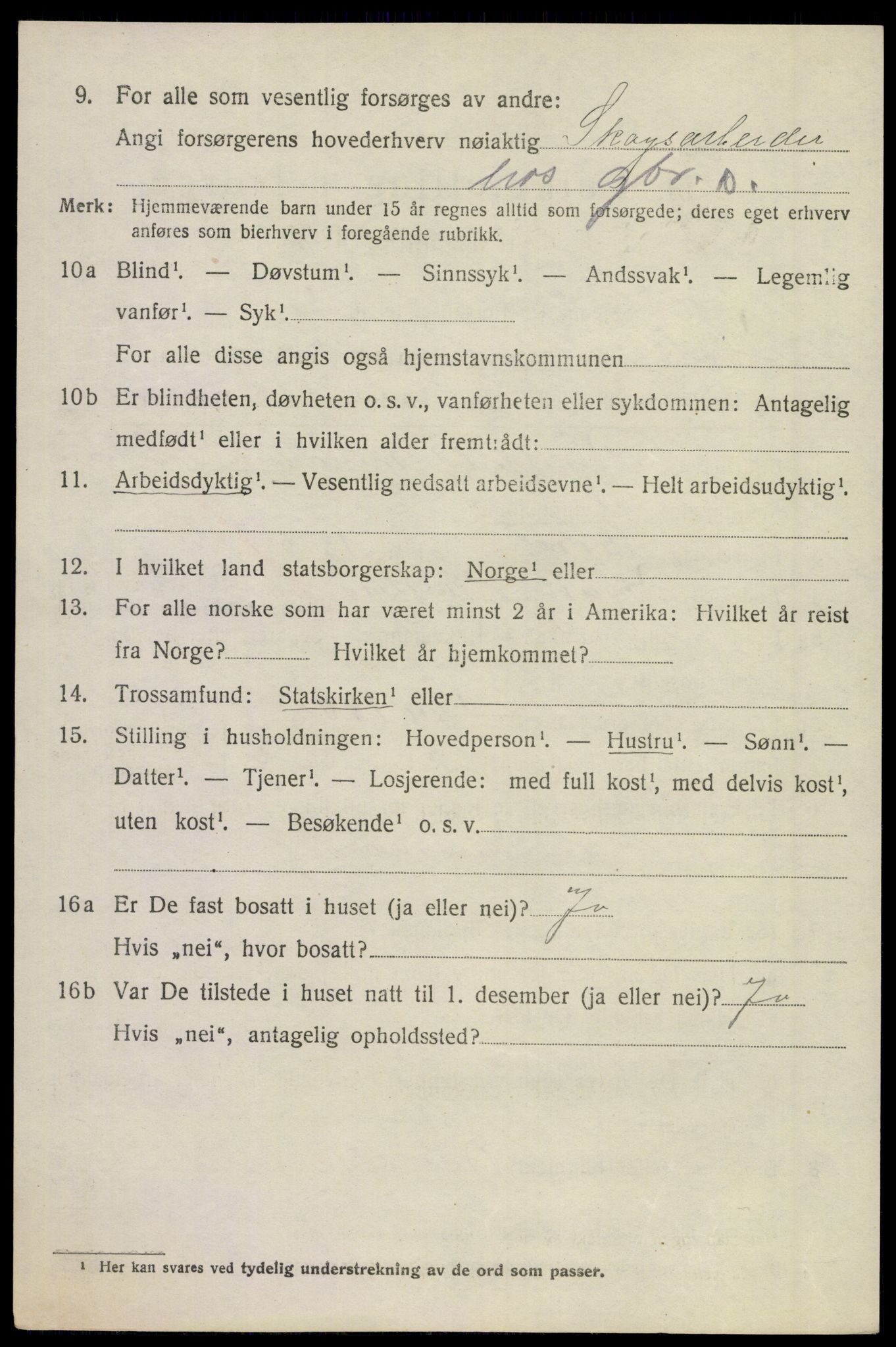 SAKO, 1920 census for Hof, 1920, p. 2736