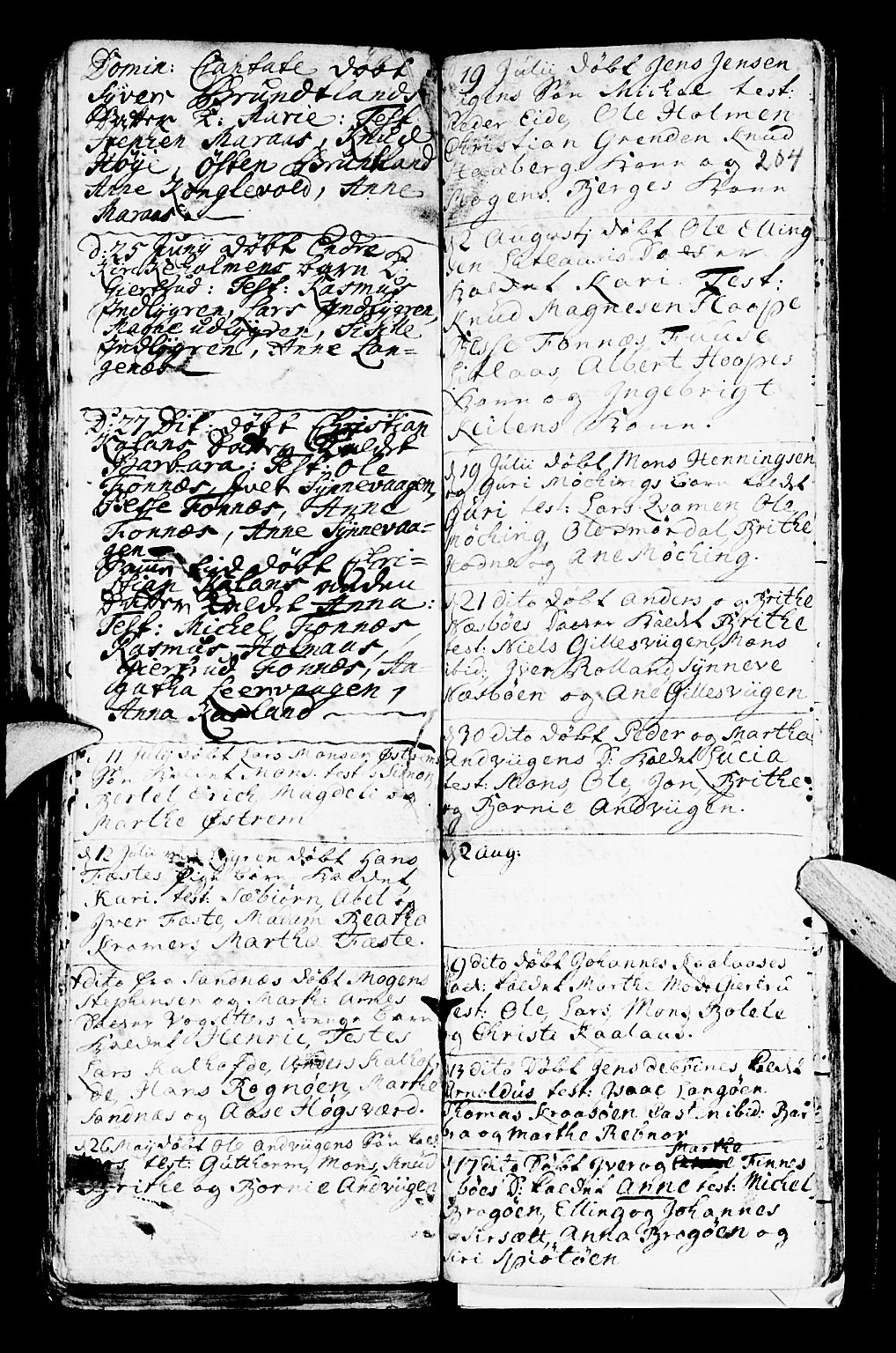 Lindås Sokneprestembete, AV/SAB-A-76701/H/Haa/Haaa/L0001: Parish register (official) no. A 1, 1699-1746, p. 204