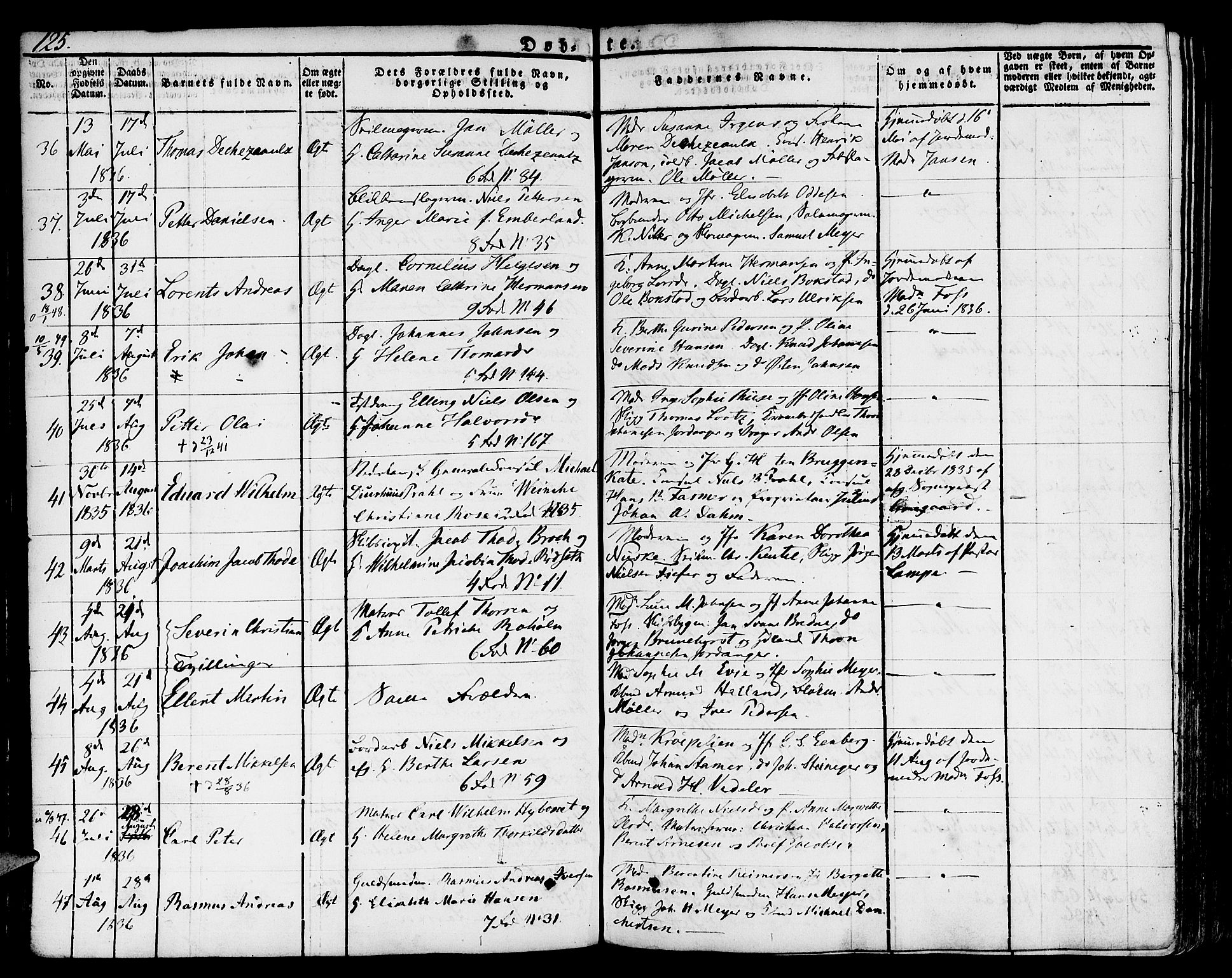 Nykirken Sokneprestembete, SAB/A-77101/H/Hab: Parish register (copy) no. A 5I, 1821-1841, p. 125