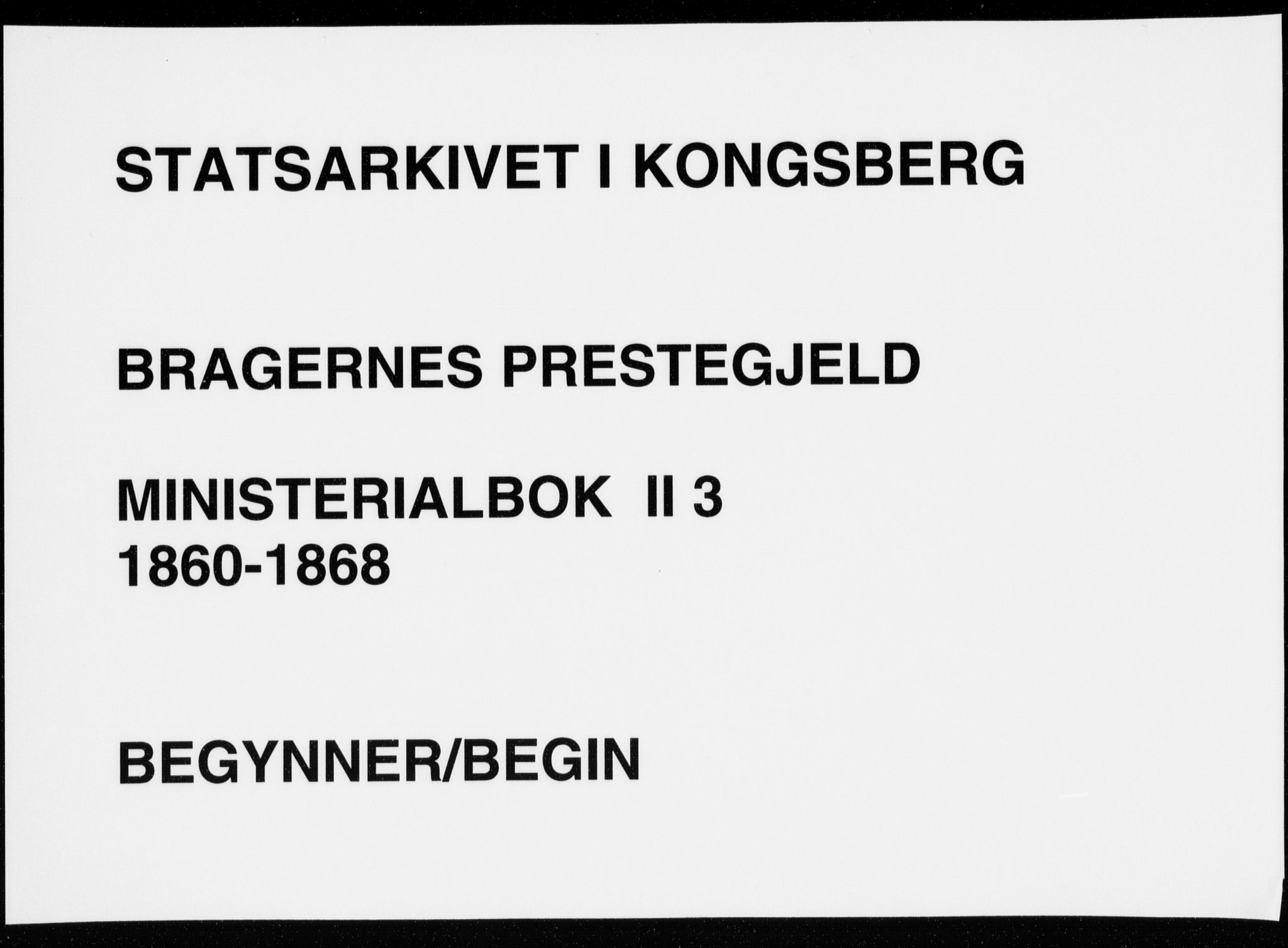 Bragernes kirkebøker, AV/SAKO-A-6/F/Fb/L0003: Parish register (official) no. II 3, 1860-1868