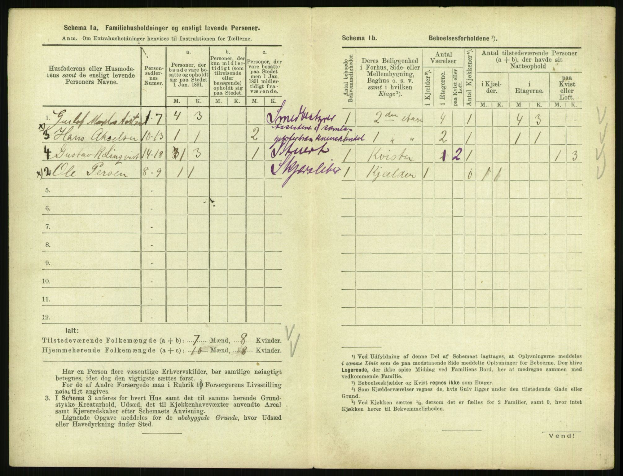 RA, 1891 census for 0903 Arendal, 1891, p. 889