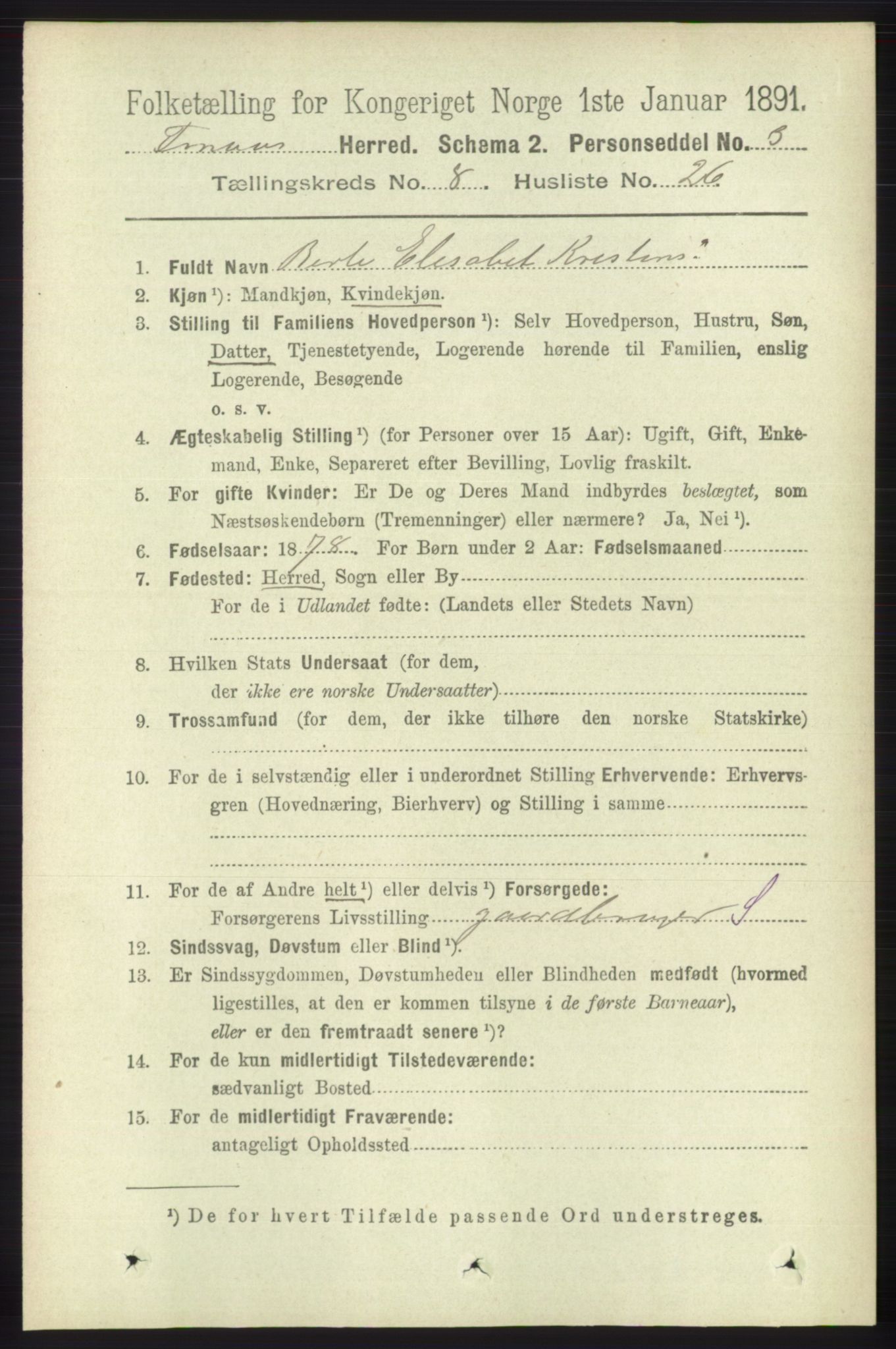 RA, 1891 census for 1218 Finnås, 1891, p. 3548