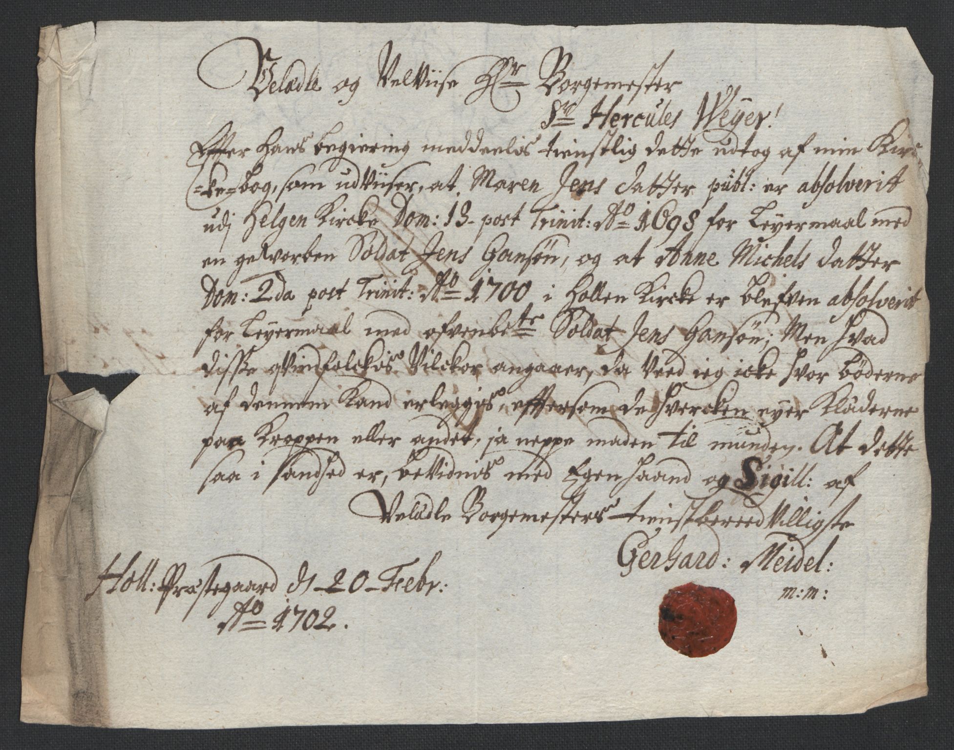 Rentekammeret inntil 1814, Reviderte regnskaper, Fogderegnskap, AV/RA-EA-4092/R36/L2105: Fogderegnskap Øvre og Nedre Telemark og Bamble, 1701, p. 99