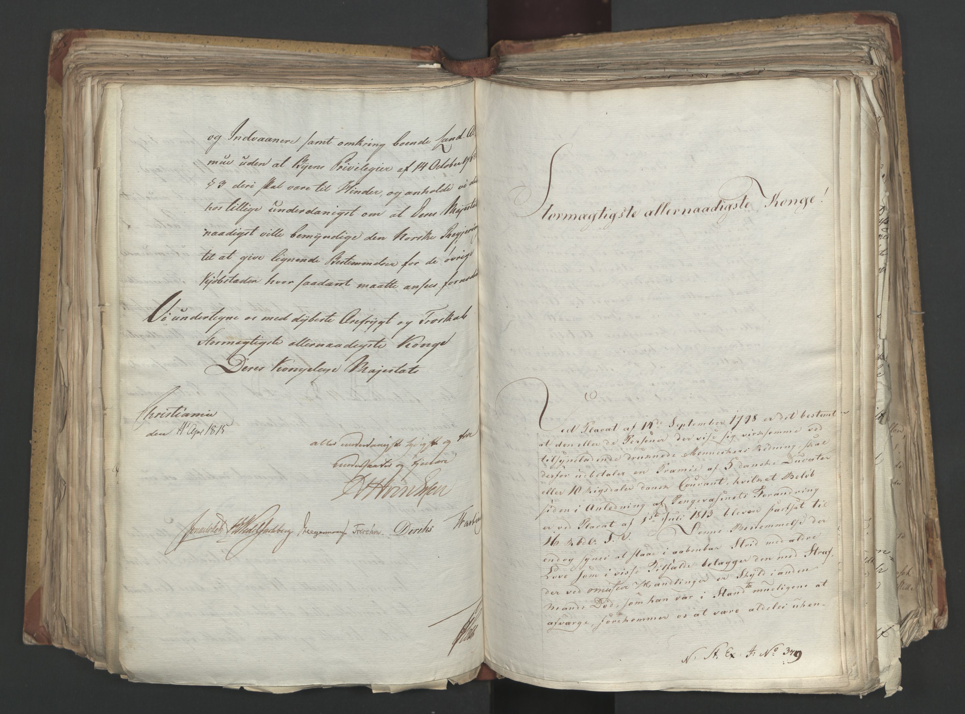 Statsrådsavdelingen i Stockholm, AV/RA-S-1003/D/Da/L0002: Regjeringsinnstillinger nr. 263-518, 1815, p. 254