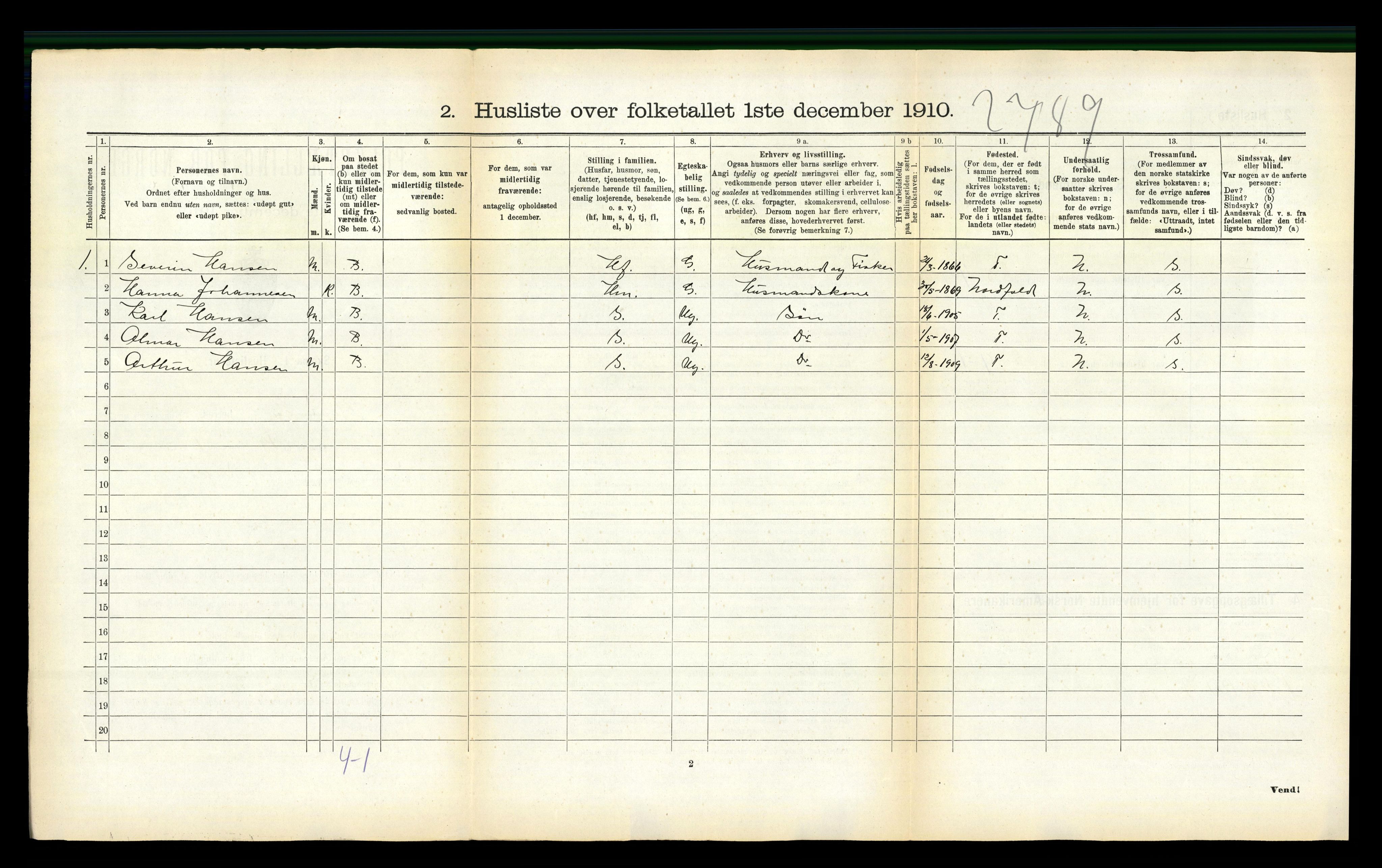 RA, 1910 census for Kjerringøy, 1910, p. 128