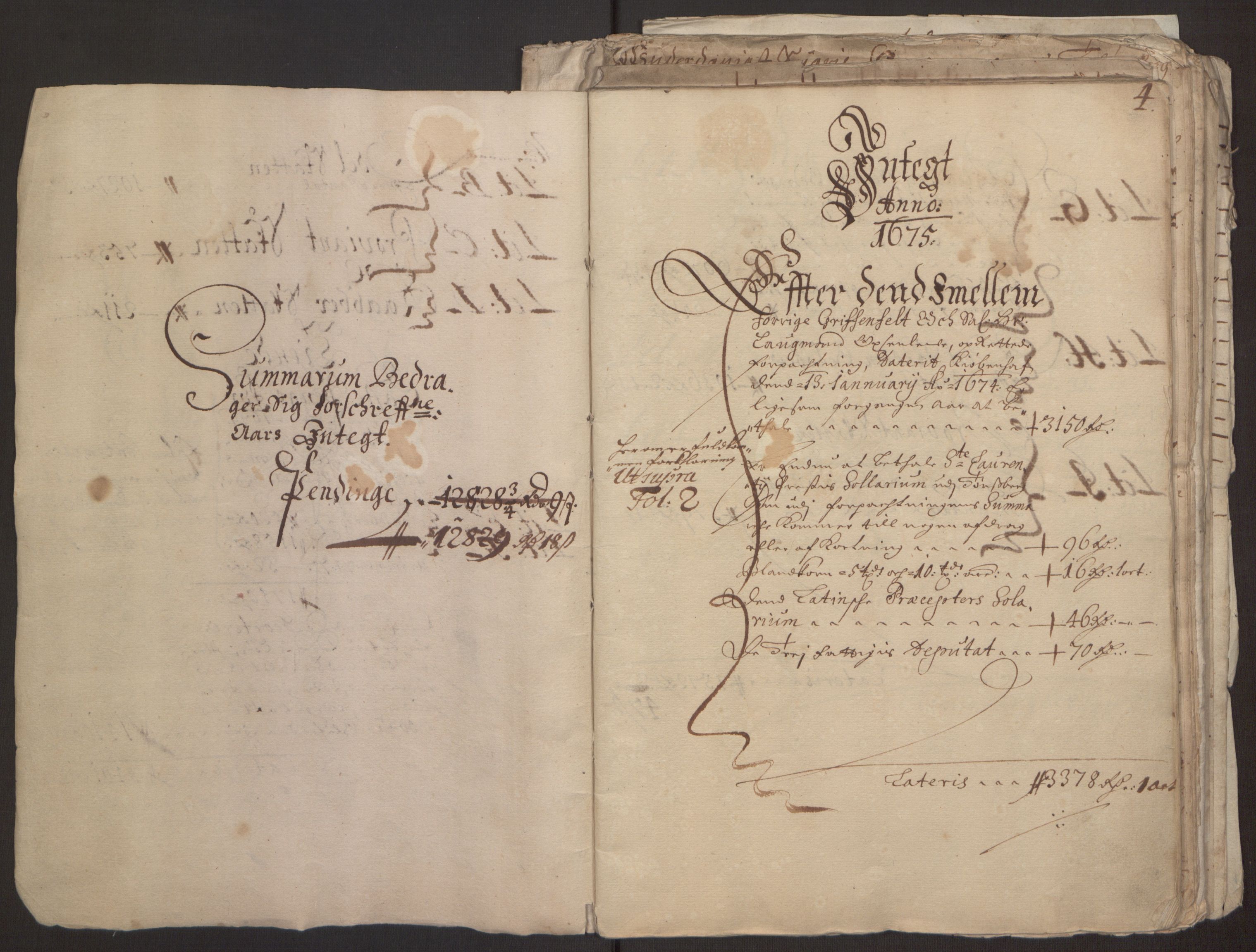 Rentekammeret inntil 1814, Reviderte regnskaper, Fogderegnskap, RA/EA-4092/R32/L1843: Fogderegnskap Jarlsberg grevskap, 1674-1675, p. 5