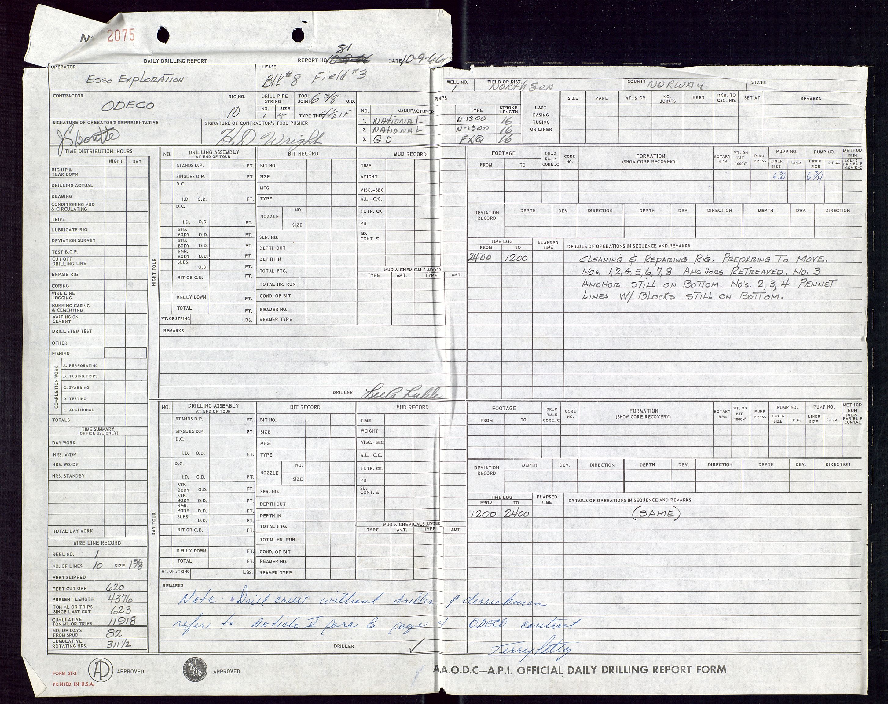 Pa 1512 - Esso Exploration and Production Norway Inc., AV/SAST-A-101917/E/Ea/L0013: Well 25/10-3 og Well 8/3-1, 1966-1975, p. 44