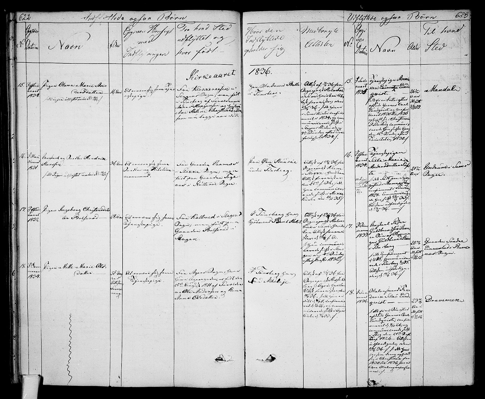 Tønsberg kirkebøker, AV/SAKO-A-330/F/Fa/L0005: Parish register (official) no. I 5, 1827-1836, p. 622-623