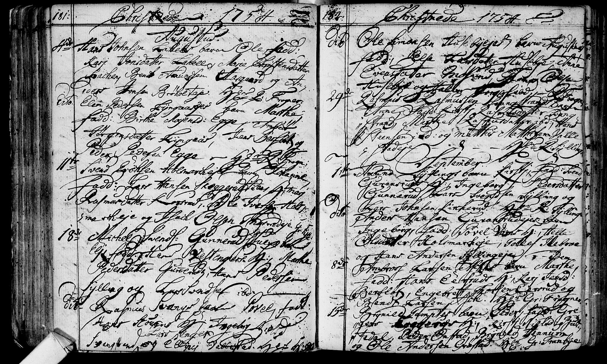 Lier kirkebøker, AV/SAKO-A-230/F/Fa/L0004: Parish register (official) no. I 4, 1749-1764, p. 181-182