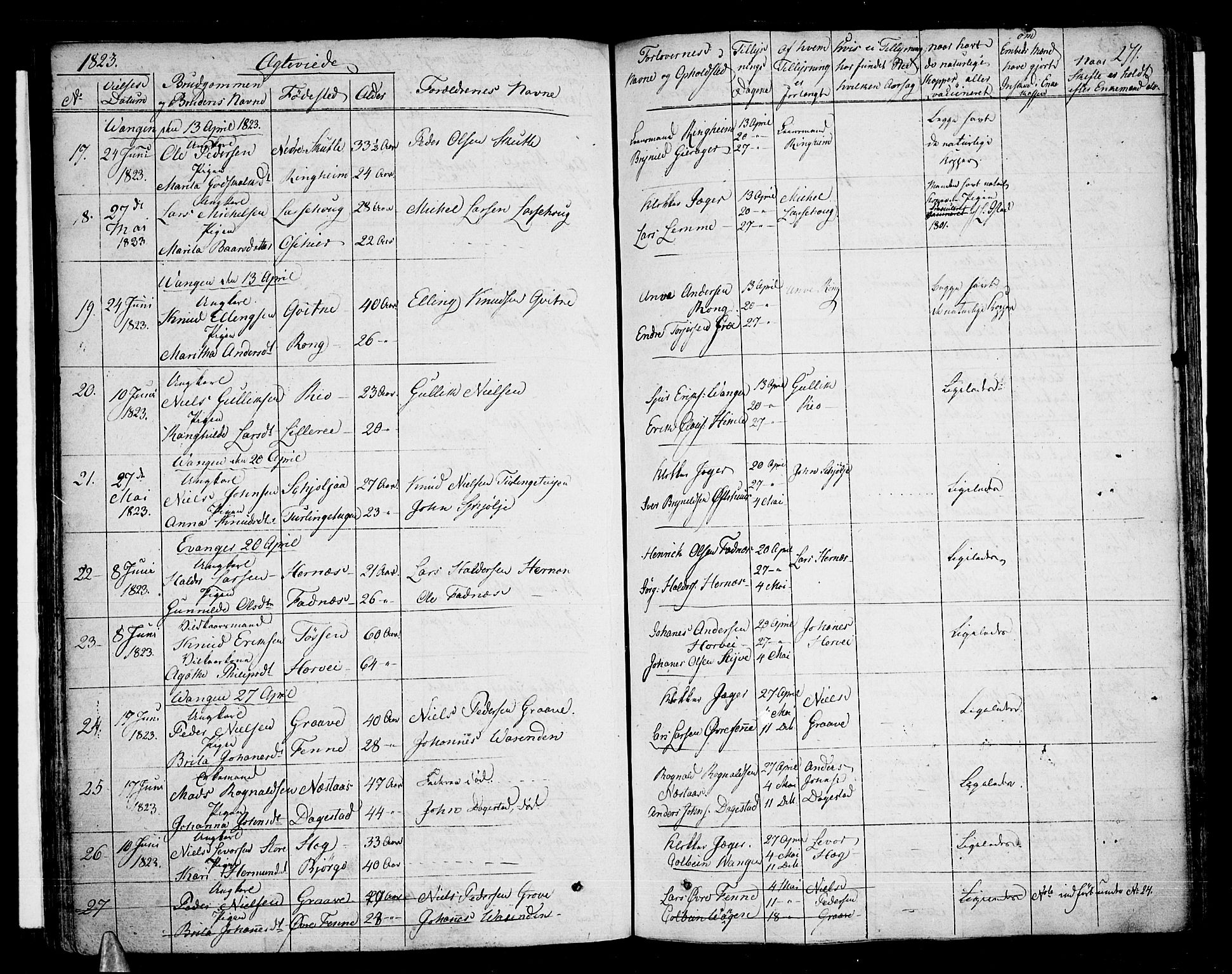 Voss sokneprestembete, AV/SAB-A-79001/H/Haa: Parish register (official) no. A 12, 1823-1837, p. 271