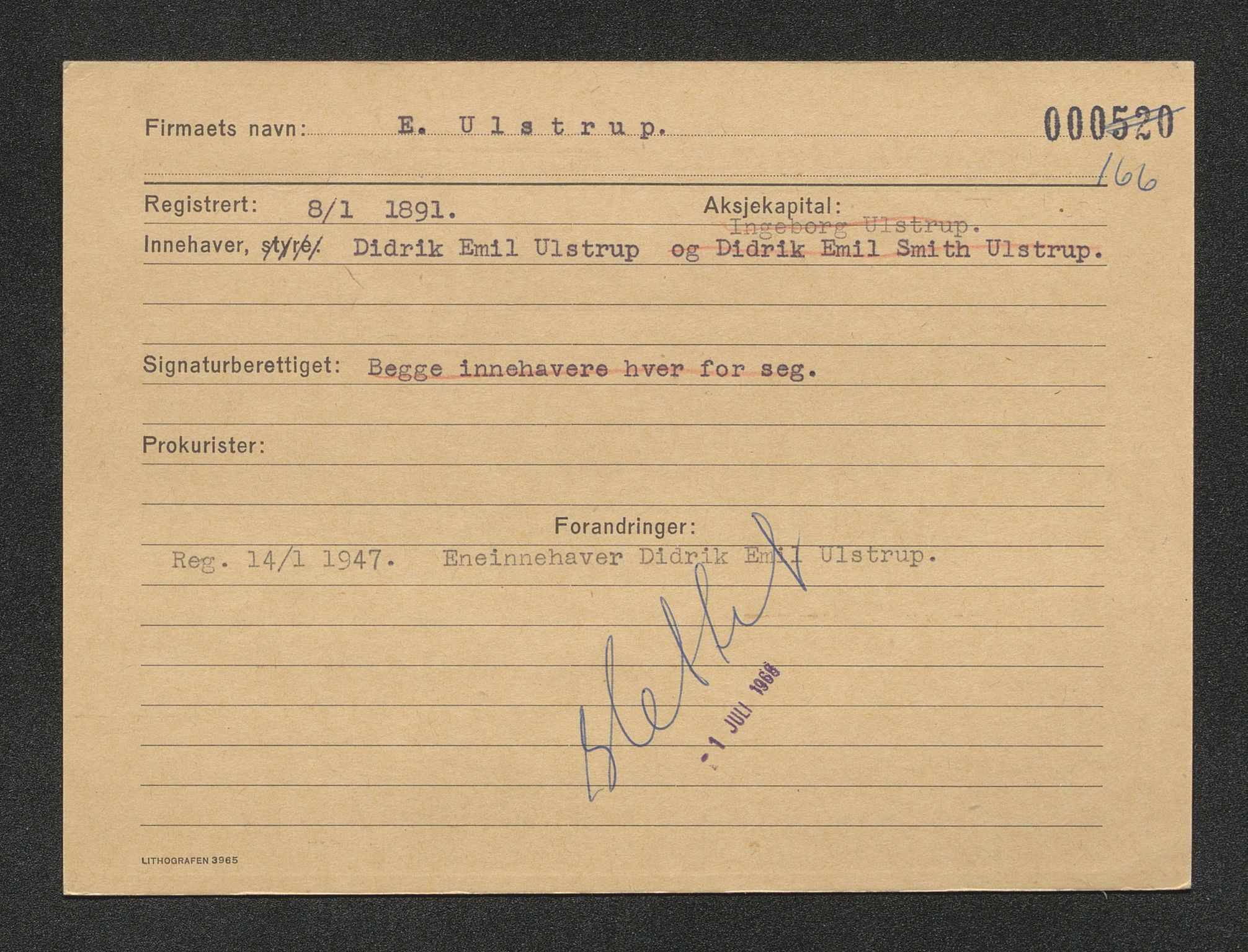 Stavanger byfogd, AV/SAST-A-101408/001/4/42/422/4221A/L0005: Register over slettede firma N-R, 1891-1987, p. 534