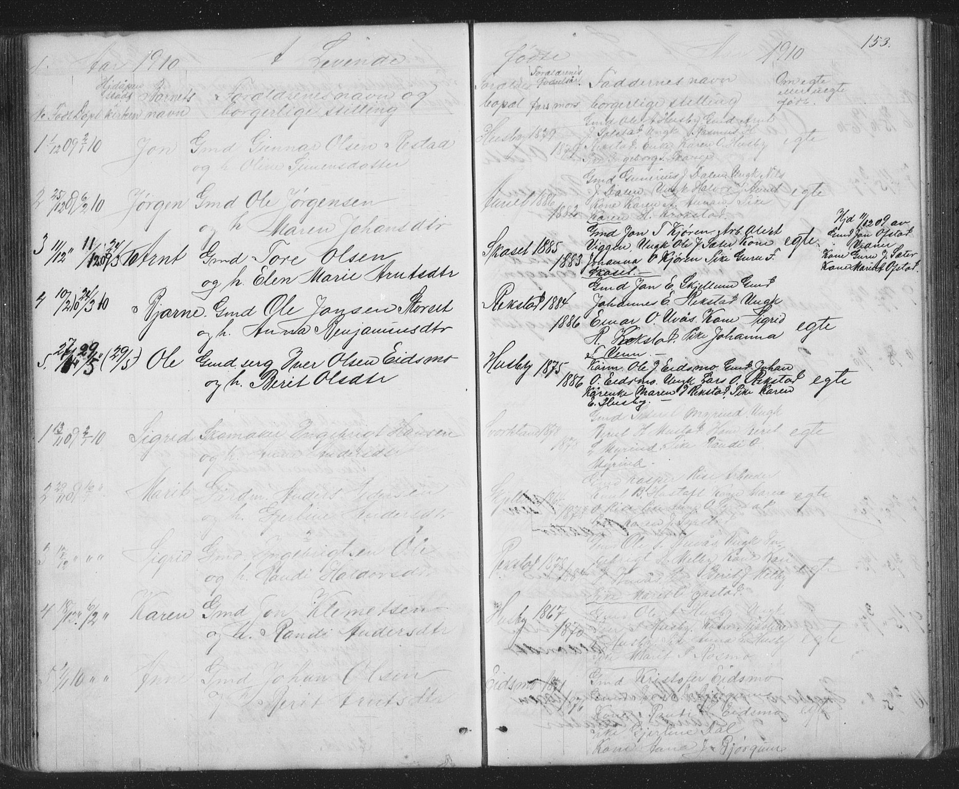 Ministerialprotokoller, klokkerbøker og fødselsregistre - Sør-Trøndelag, SAT/A-1456/667/L0798: Parish register (copy) no. 667C03, 1867-1929, p. 153