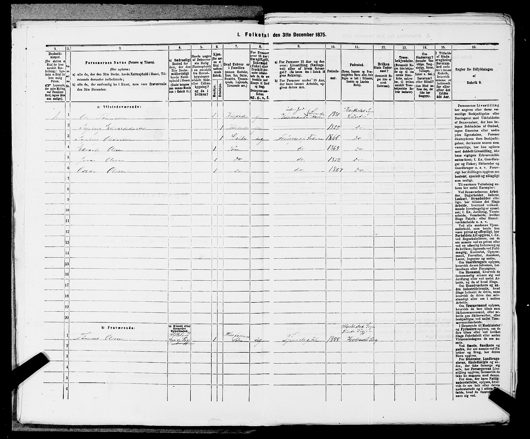 SAST, 1875 census for 1112P Lund, 1875, p. 669