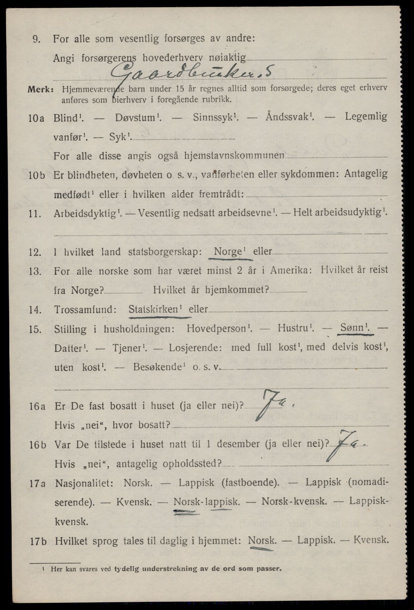 SAT, 1920 census for Dverberg, 1920, p. 8283