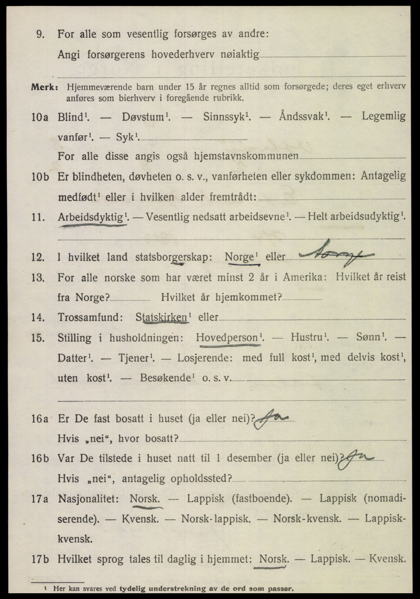 SAT, 1920 census for Otterøy, 1920, p. 2954