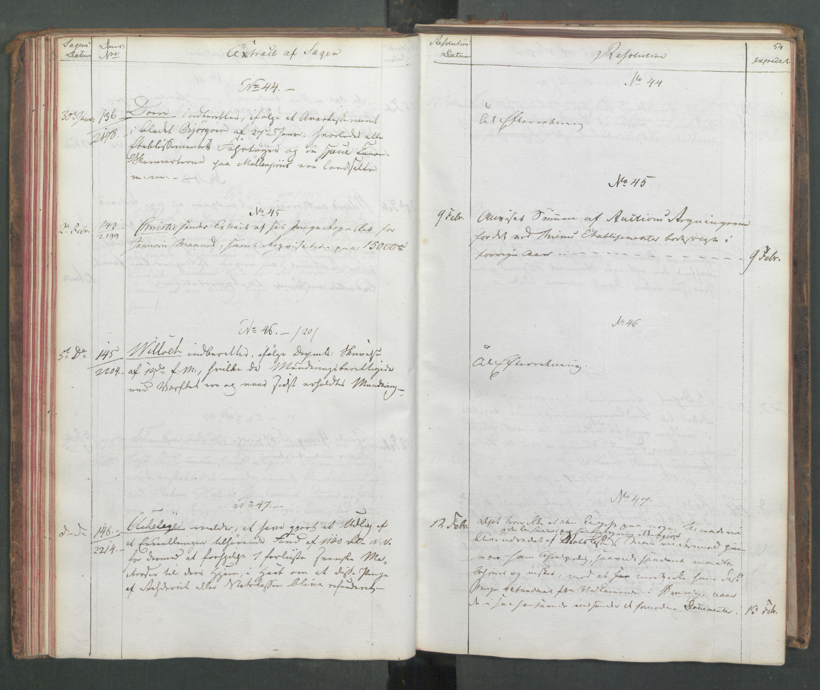 Marinedepartementet/ Marine- og postdepartementet, AV/RA-RAFA-3792/C/L0003: 7de Departements Journal, 1815-1816, p. 54