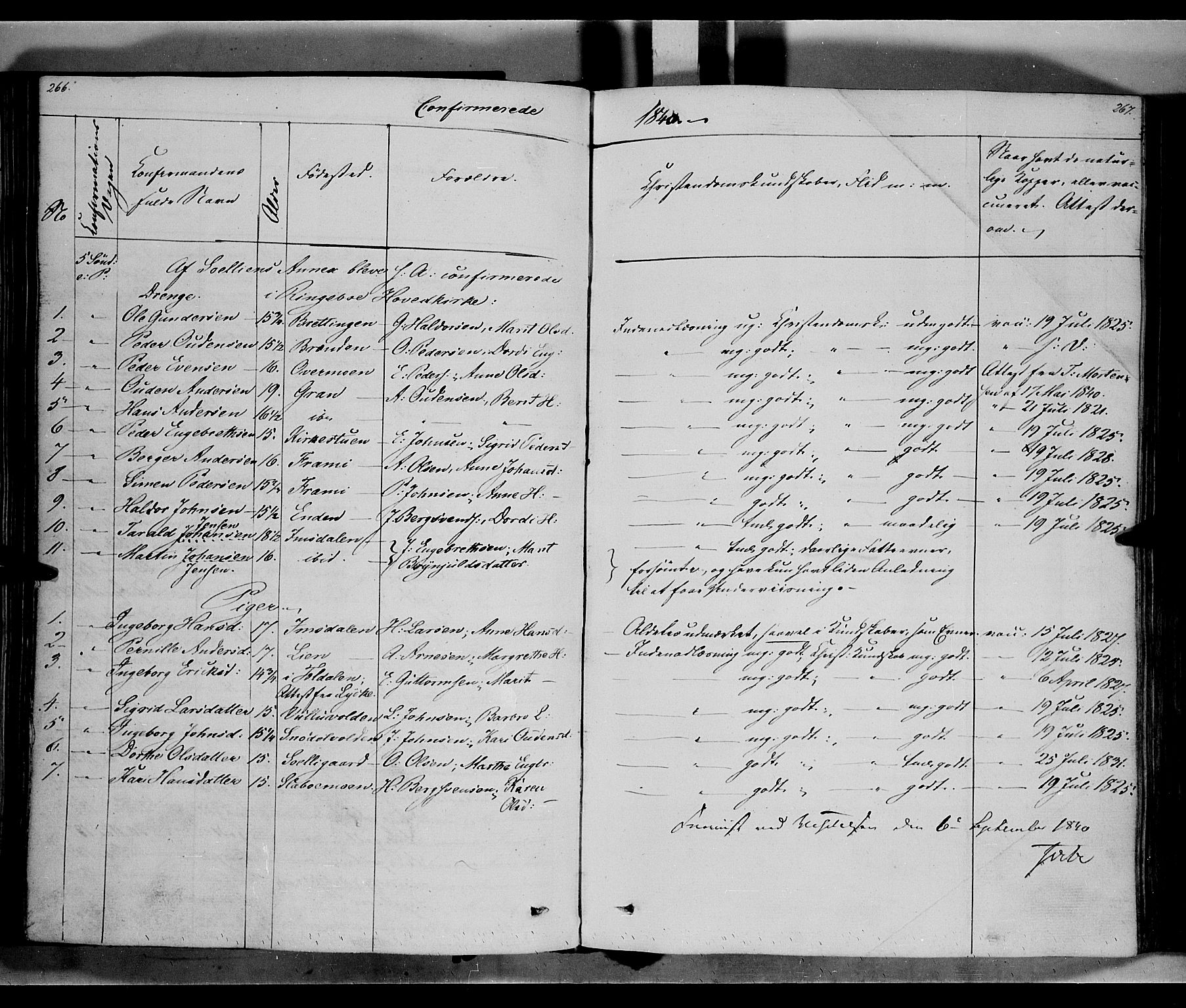 Ringebu prestekontor, AV/SAH-PREST-082/H/Ha/Haa/L0005: Parish register (official) no. 5, 1839-1848, p. 266-267