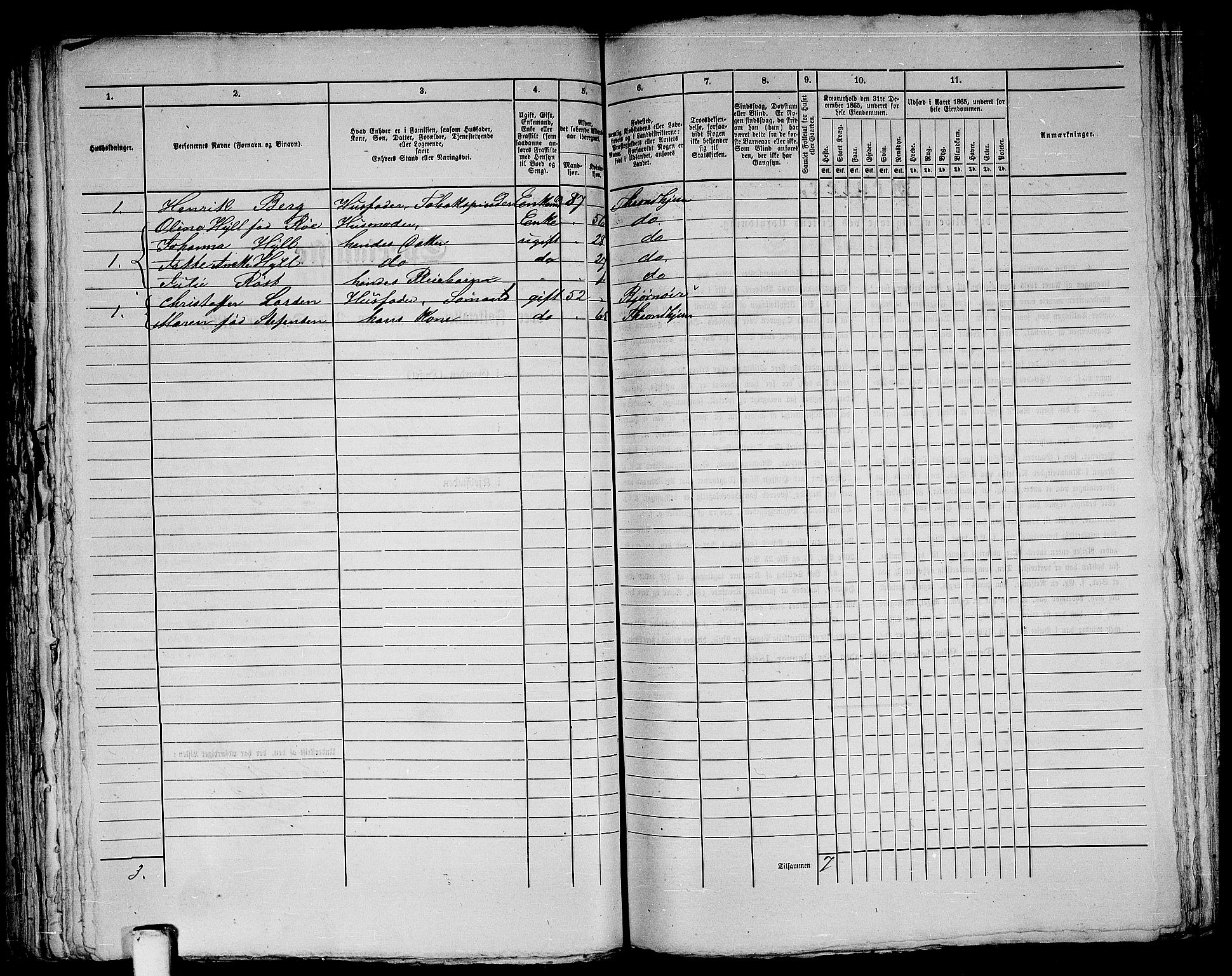 RA, 1865 census for Trondheim, 1865, p. 324