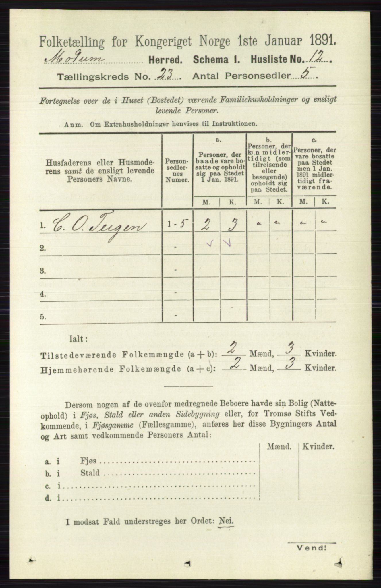 RA, 1891 census for 0623 Modum, 1891, p. 8679