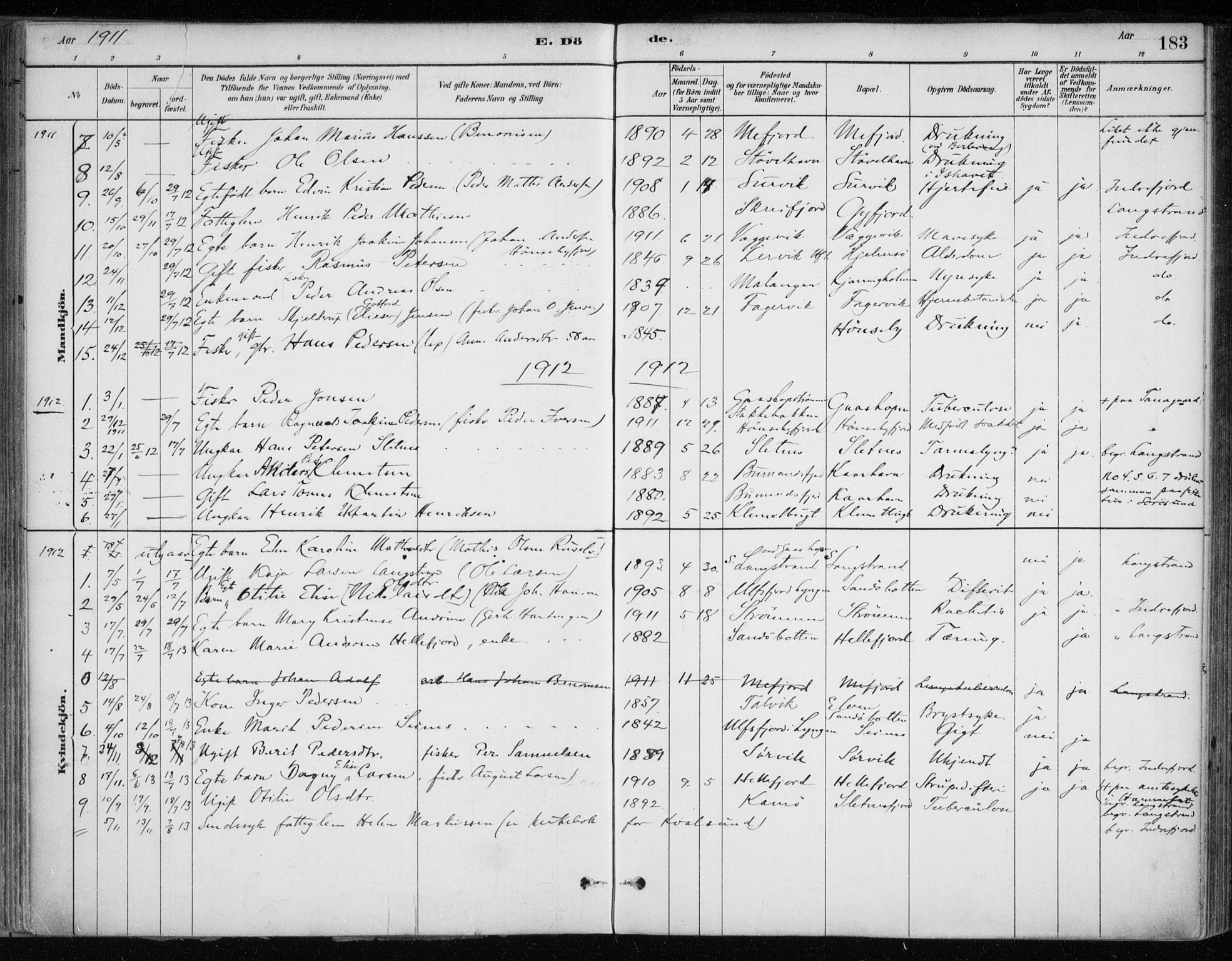 Hammerfest sokneprestkontor, SATØ/S-1347/H/Ha/L0013.kirke: Parish register (official) no. 13, 1898-1917, p. 183