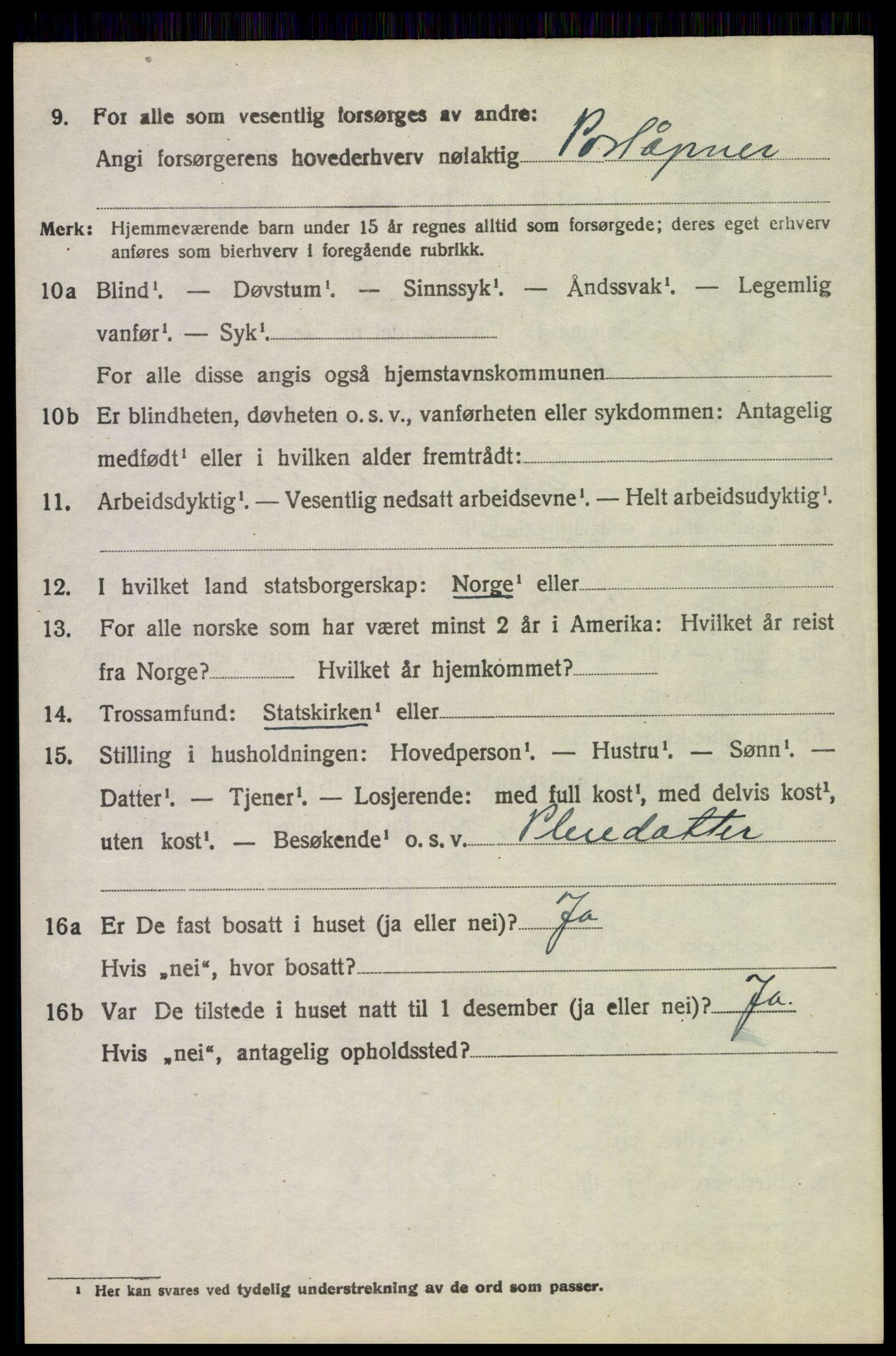SAH, 1920 census for Ytre Rendal, 1920, p. 2690