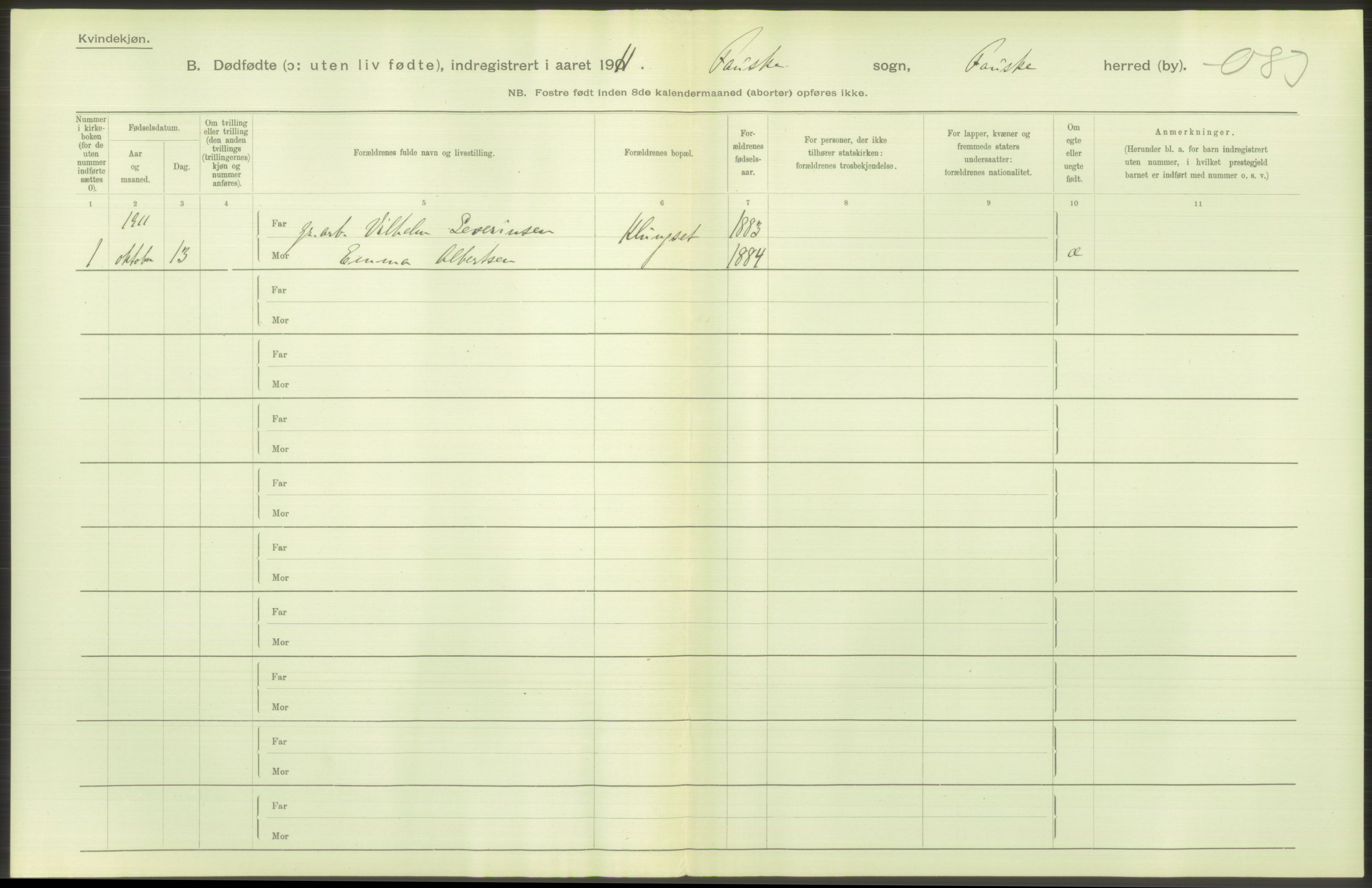 Statistisk sentralbyrå, Sosiodemografiske emner, Befolkning, RA/S-2228/D/Df/Dfb/Dfba/L0046: Nordlands amt:  Døde, dødfødte. Bygder og byer., 1911, p. 116