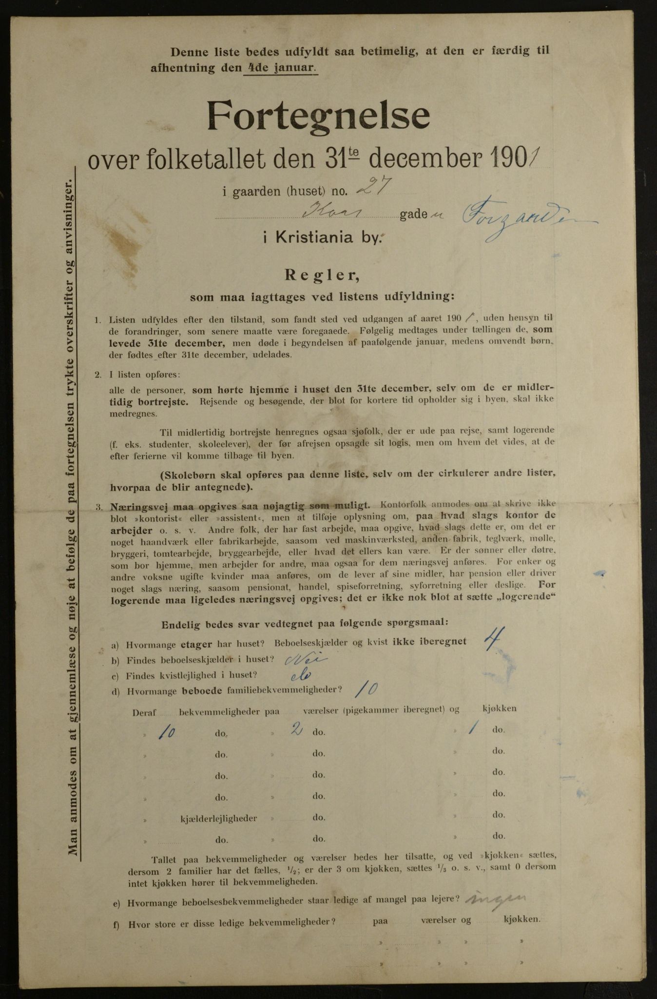 OBA, Municipal Census 1901 for Kristiania, 1901, p. 8237